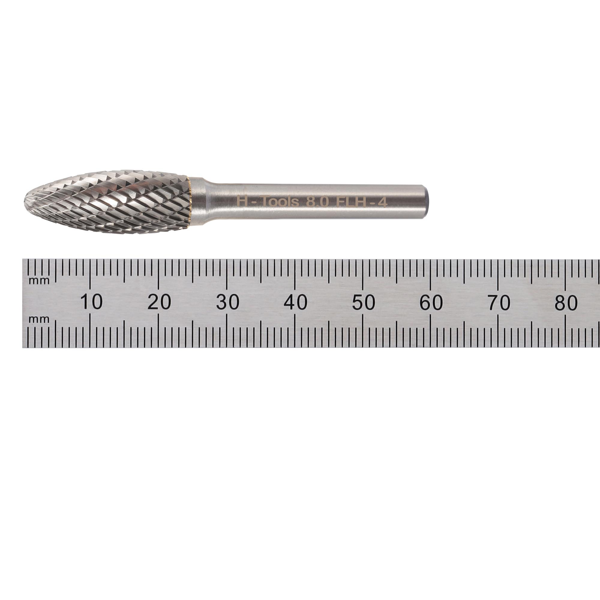 Бор-фреза твердосплавная H-Tools H(FLH) 8,0x20x60x6мм HM 116218HT