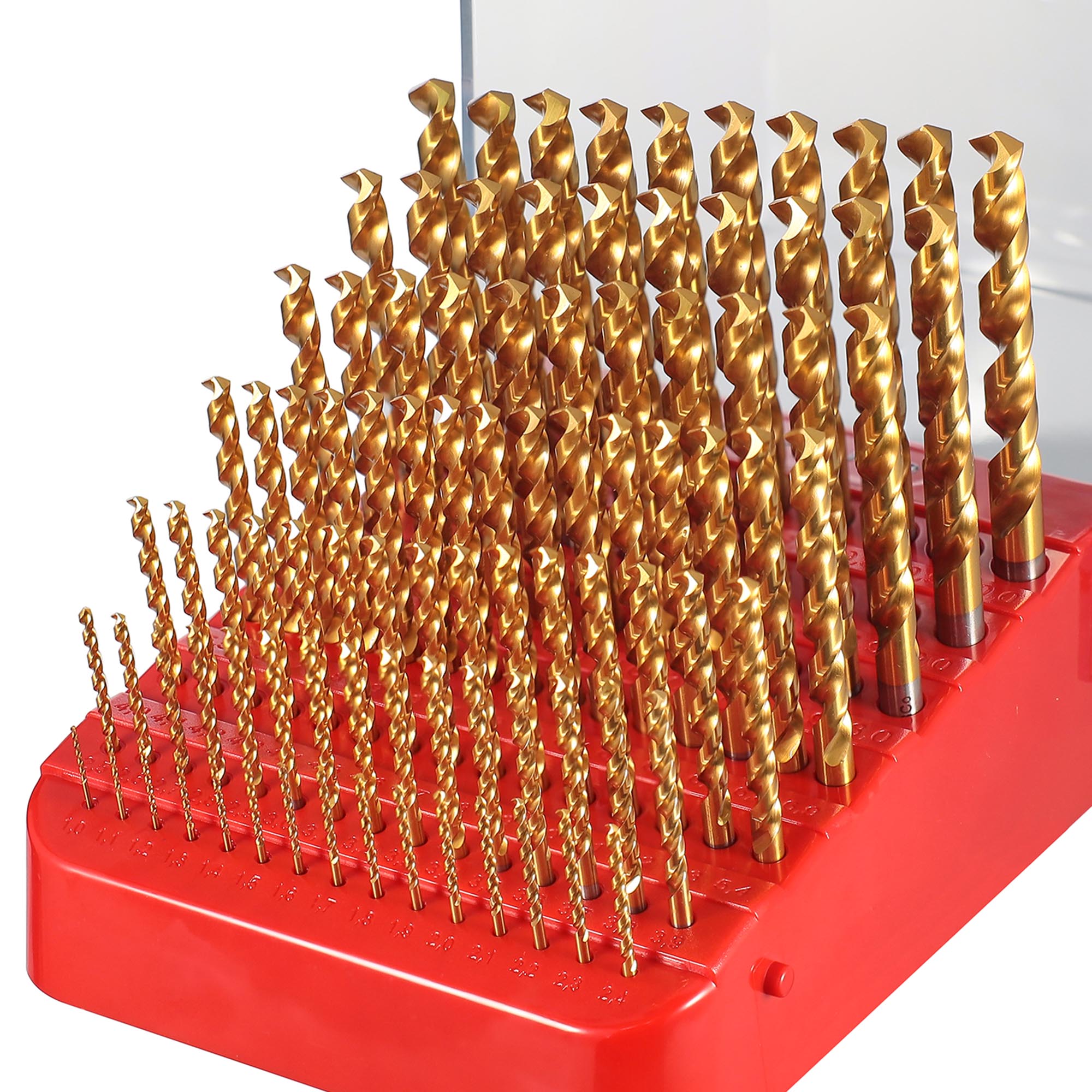 Набор сверл по металлу H-Tools PRO 1-10мм 91шт HSSE-Co5 TiN 135° DIN338 215223TPRO