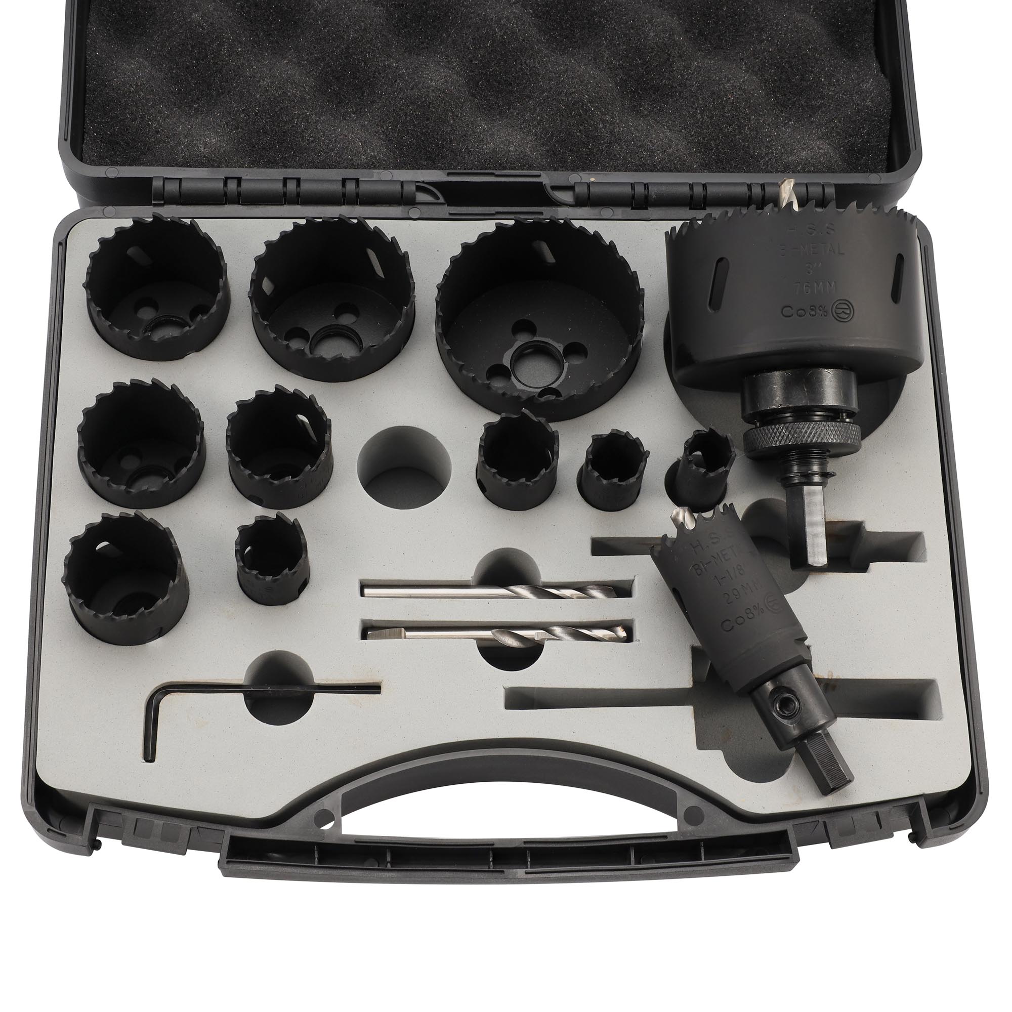 Набор коронок Bi-metall 16-76мм HSSE-Co8 17пр H-Tools 04403230