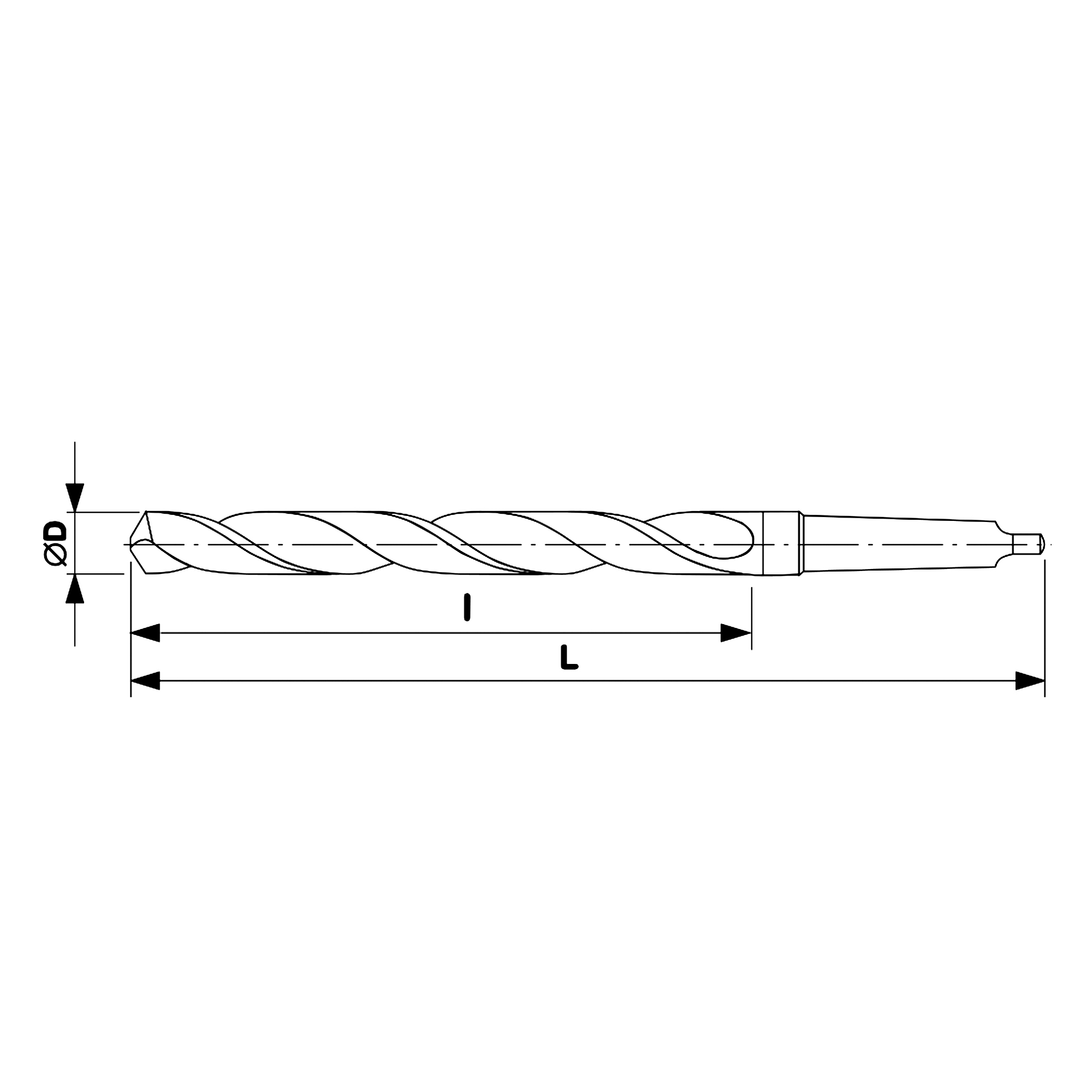 Сверло по металлу к/х 15,0x212/114мм DIN345 HSSE-Co5 KM2 135° h8 6xD H-Tools 1086-1150