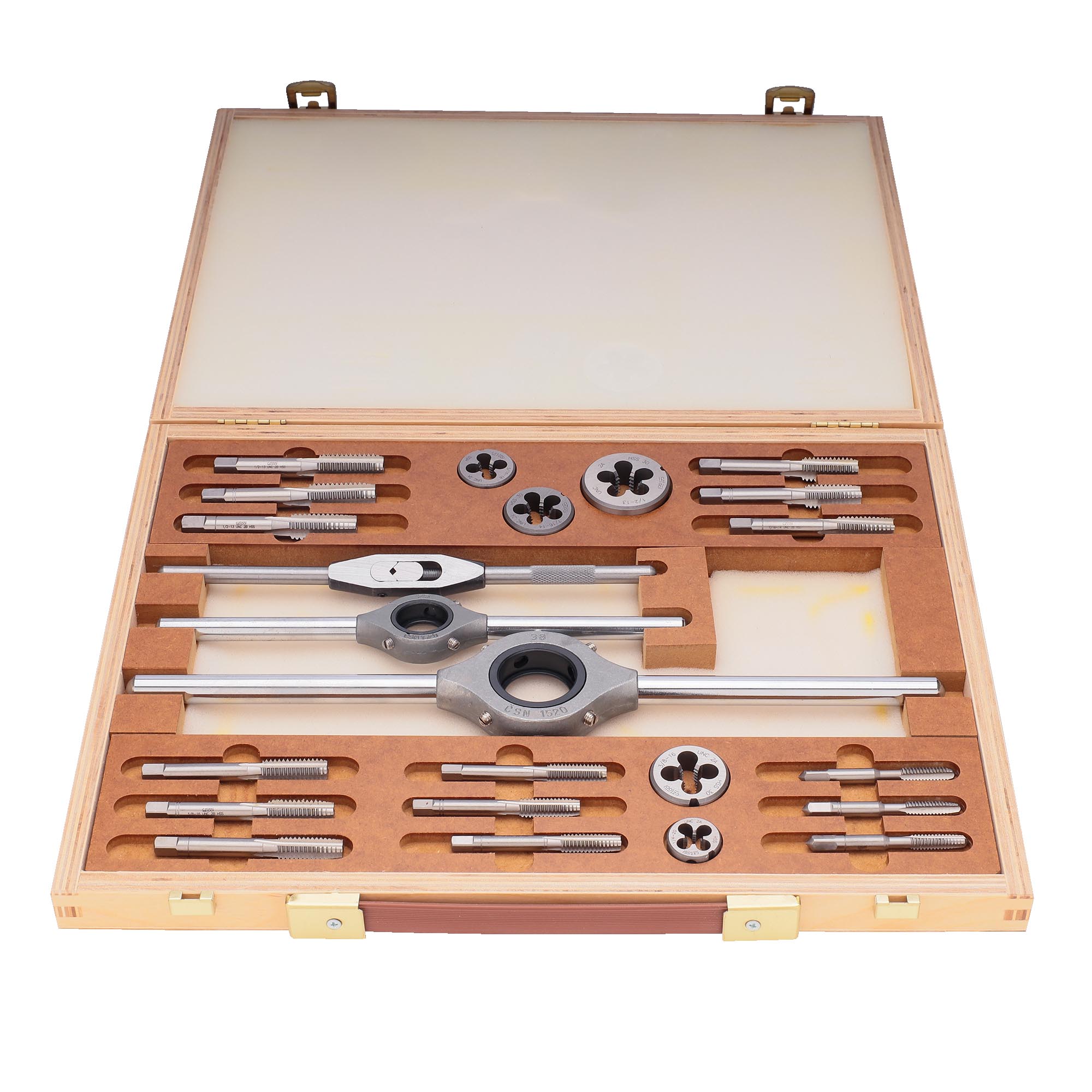 Набор метчиков и плашек Bucovice Tools UNC 1/4"-1/2" HSS 25пр 345100