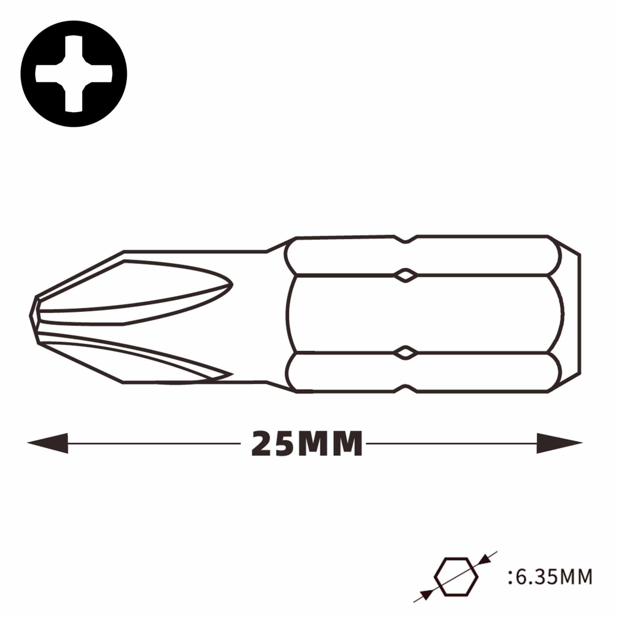 Бита Wiha Impact T-Bit PH1х25мм 7011T 1шт 41598