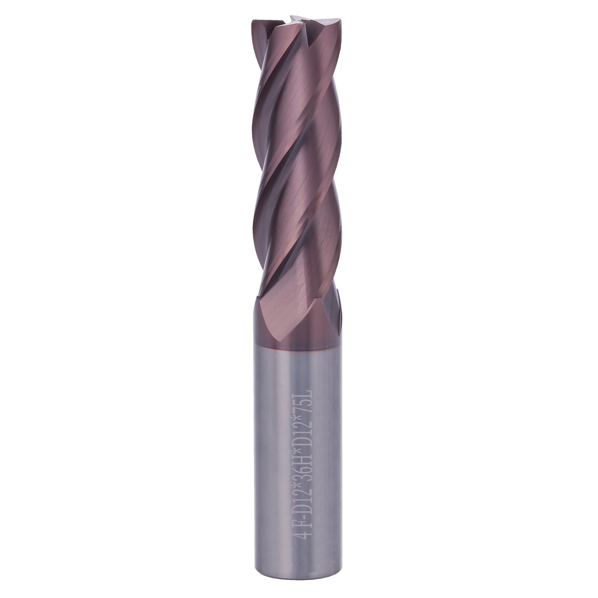 Фреза твердосплавная по металлу H-Tools 12x75/36мм d12 4z 55HRC P20 TiALN 19964-120