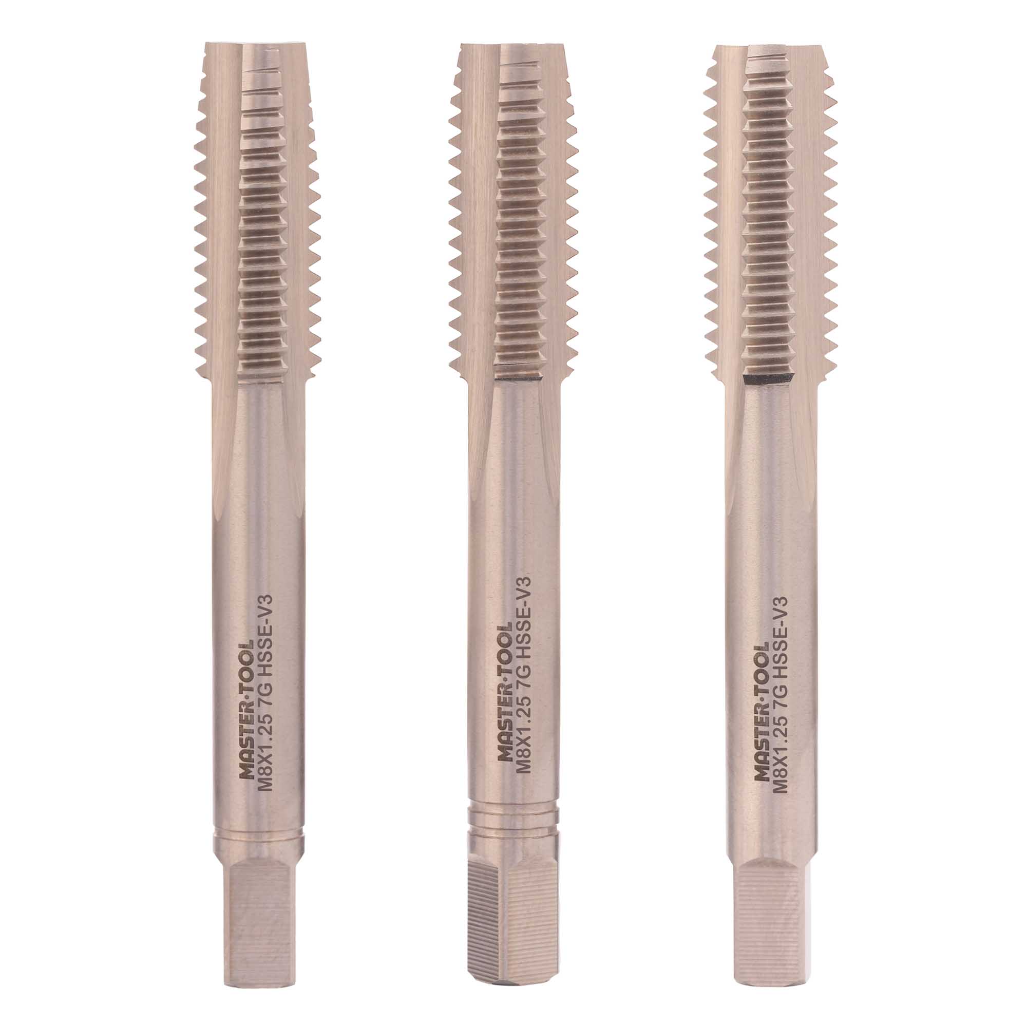 Набор метчиков 3шт Master-tool М8х1,25 HSSEV3 DIN352 7g 315210HT