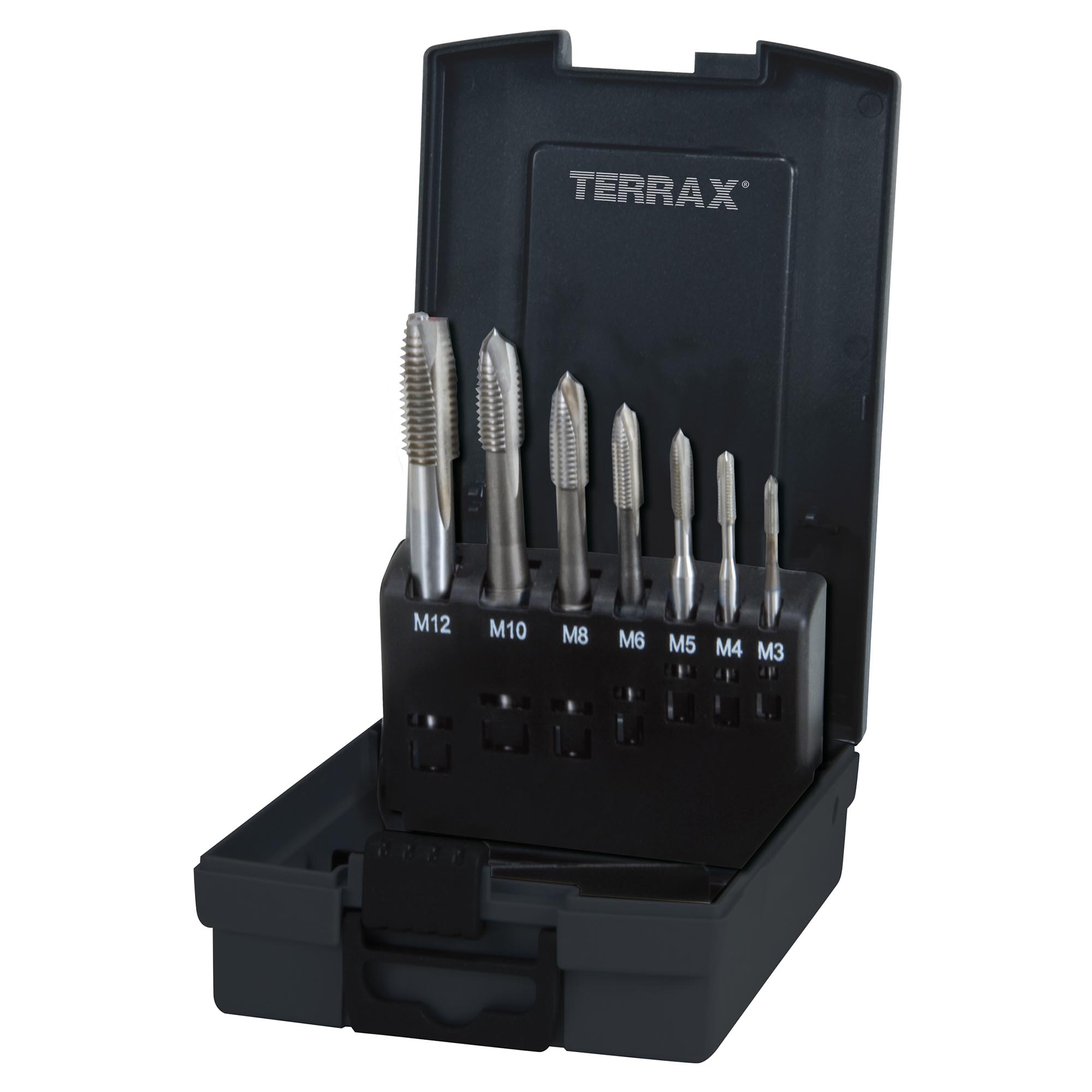 Набор метчиков машинных Terrax by Ruko M3-M12 HSS DIN371/376 7пр A131057