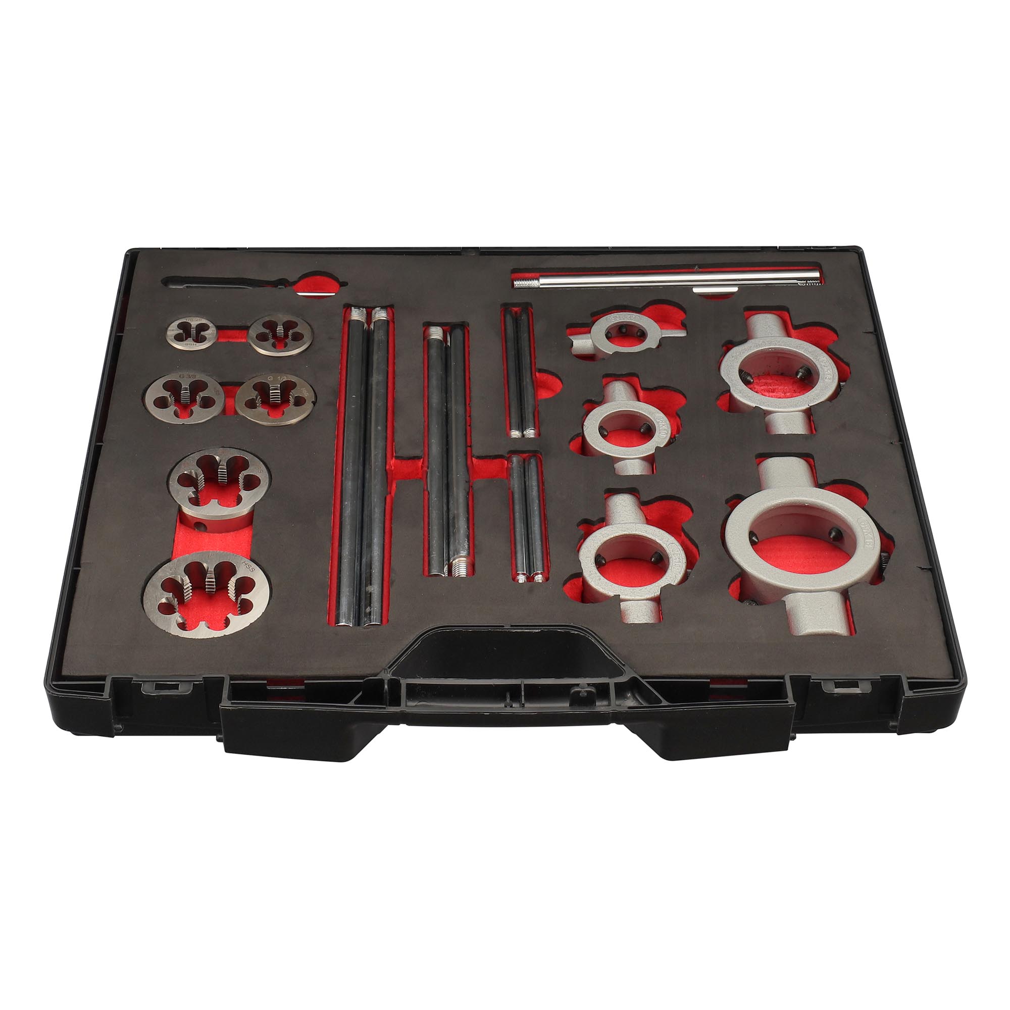 Набор метчиков и плашек H-Tools G(BSP) 1/8"-1,0" HSS-G 27пр 245074HT