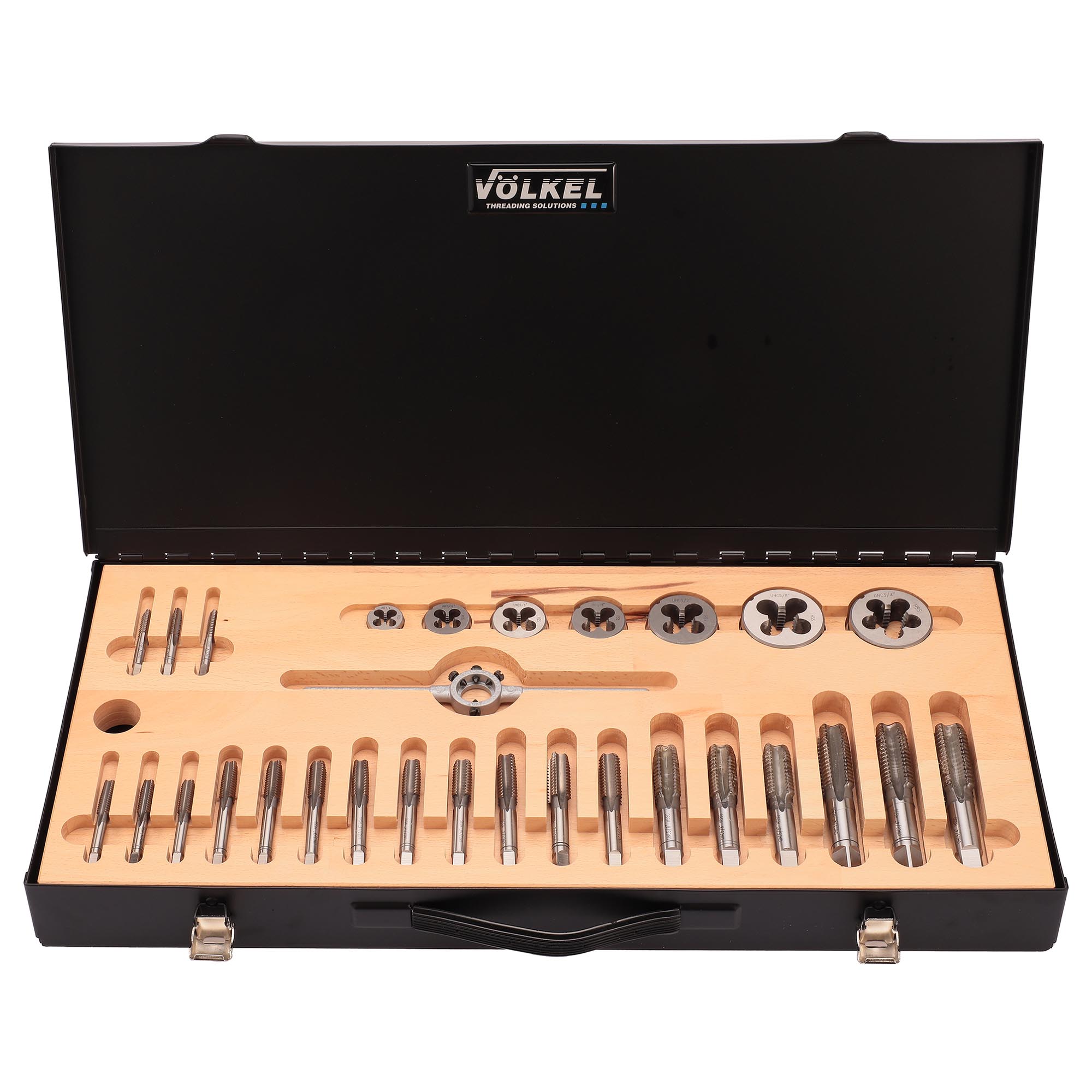 Набор метчиков и плашек Volkel UNC 1/4"-3/4" HSS-G 35пр 48051