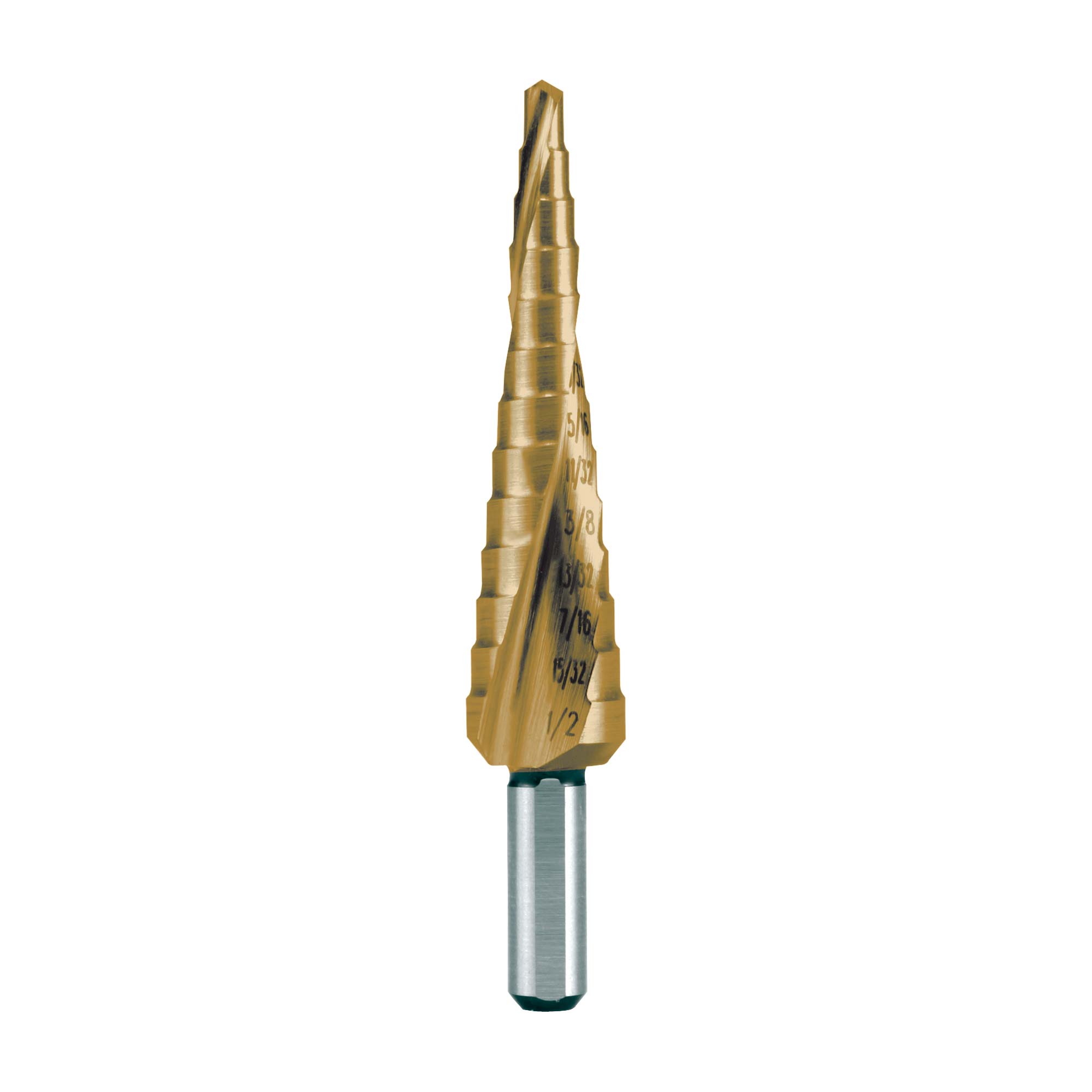 Сверло ступенчатое дюймовое Ruko 1/8-1/2" HSS-G TiN 13ступ. d=1/4" 101702T