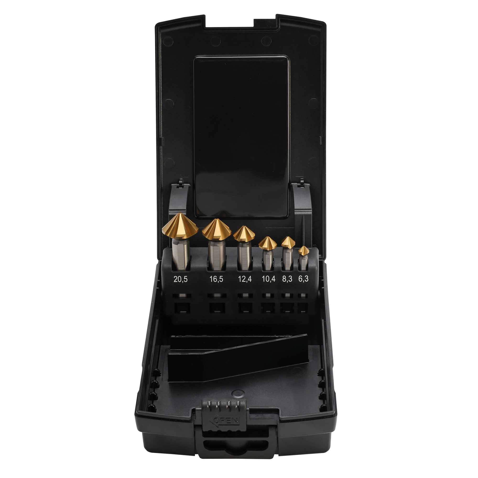 Набор зенковок по металлу MASTER-TOOL 90° 6,3-20,5мм 5z HSS-G TiN 6шт 102890TMT