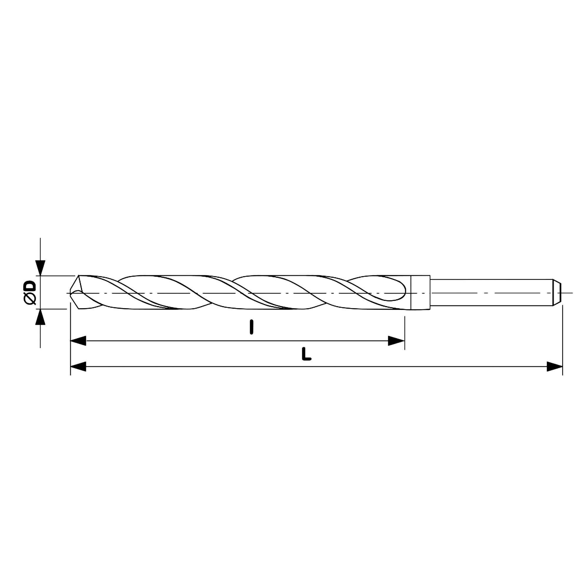 Сверло по металлу Ruko 18,5x198/135мм DIN338 HSS-R h8 5xD 118° d=13мм 200185