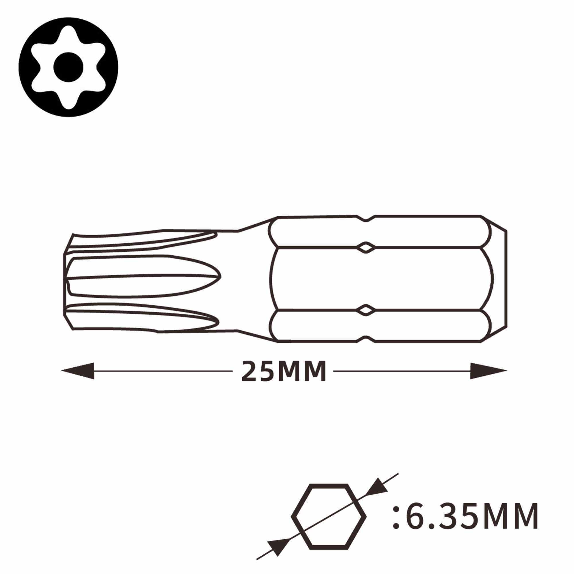 Бита T 7H х25мм TORX TR (с отверстием) Wiha 7015ZH 03115