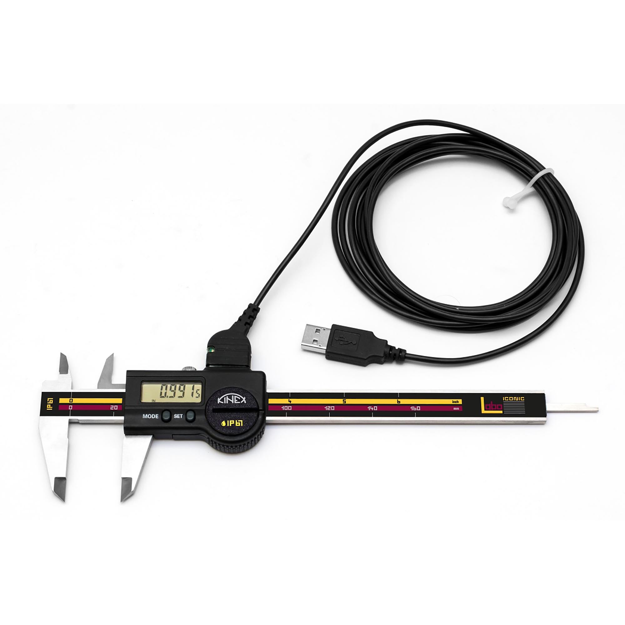 Штангенциркуль электронный Kinex ШЦЦ-1-150/40мм 0,01мм DIN862 IP67 6040-27-150