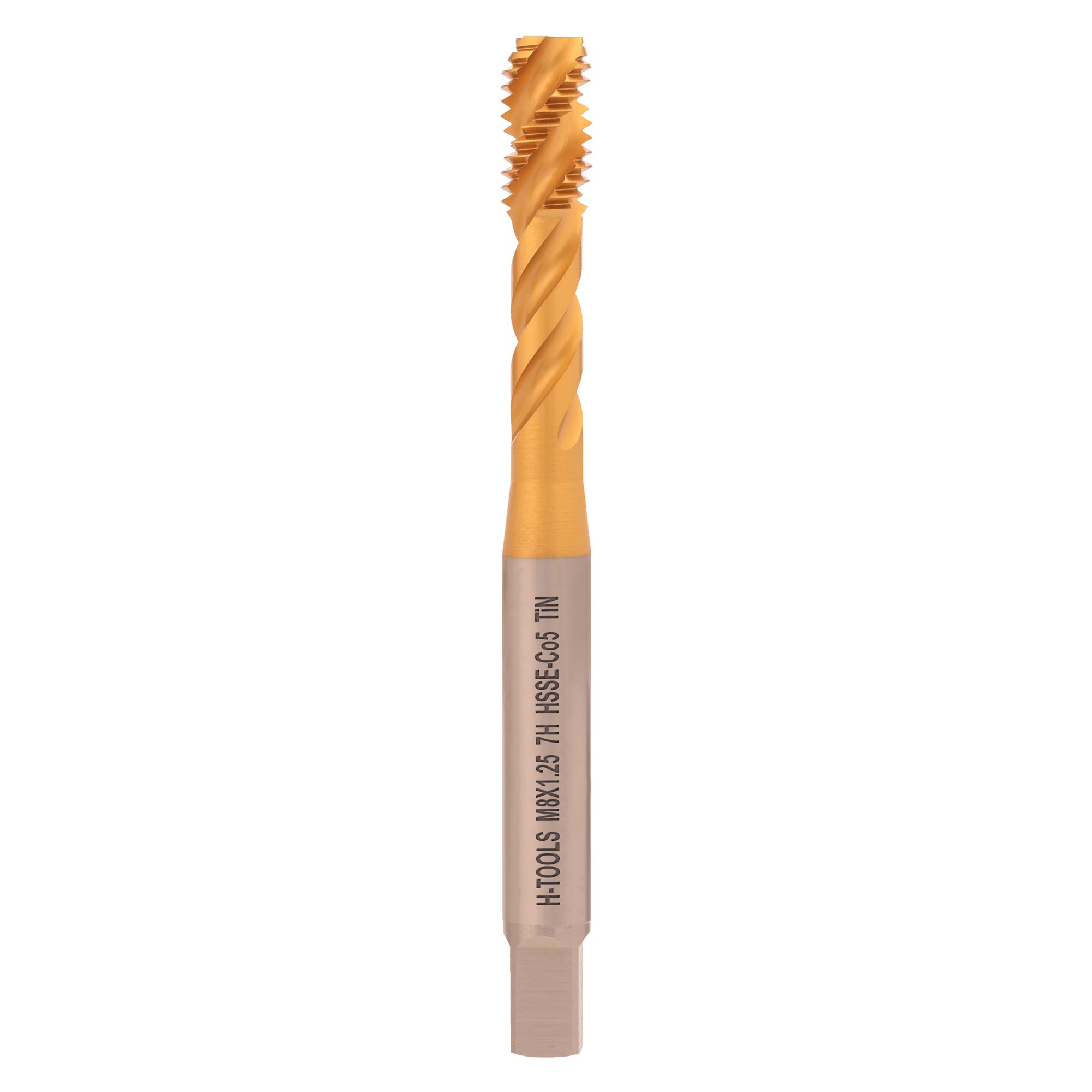 Метчик винтовой машинный H-Tools М8х1,25 DIN371 HSSE-TiN 7h C/2-3P R45 517X01-C2-0080