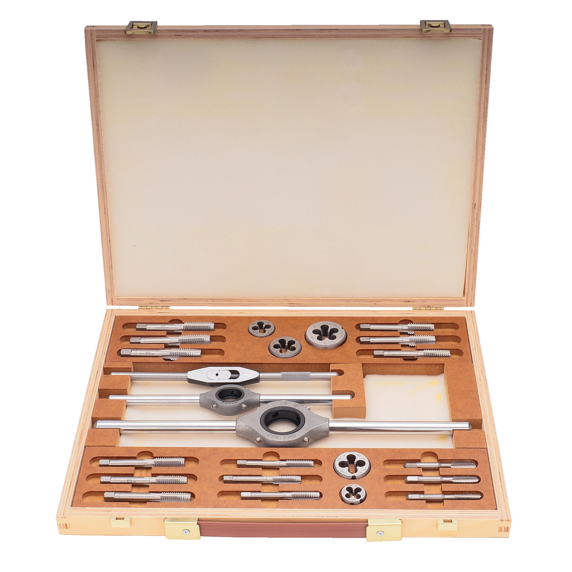Набор метчиков и плашек Bucovice Tools UNC 1/4"-1/2" HSS 25пр 345100