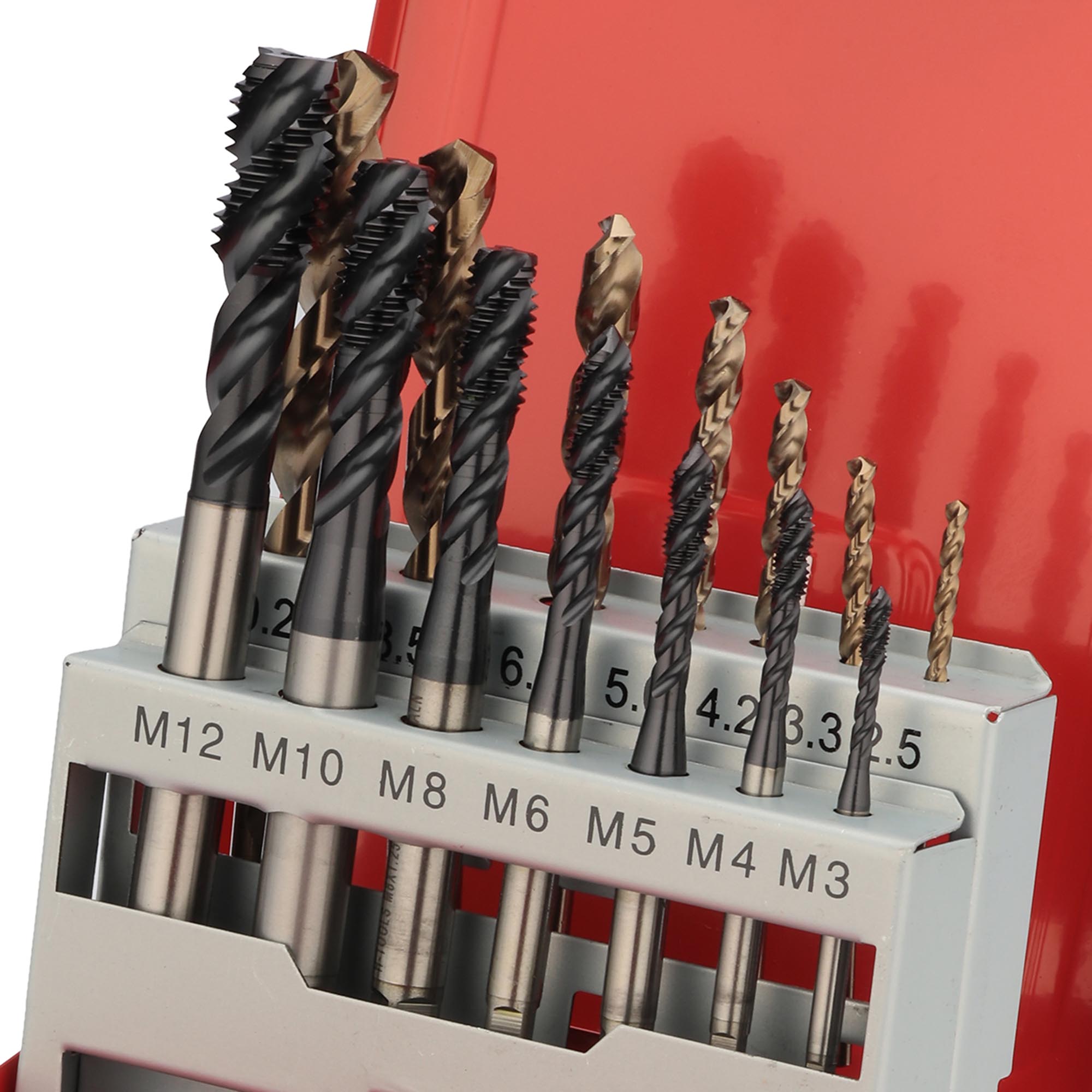 Набор машинных метчиков H-Tools M3-M12 HSSE-TiALN DIN371/376 14пр 245052FHT