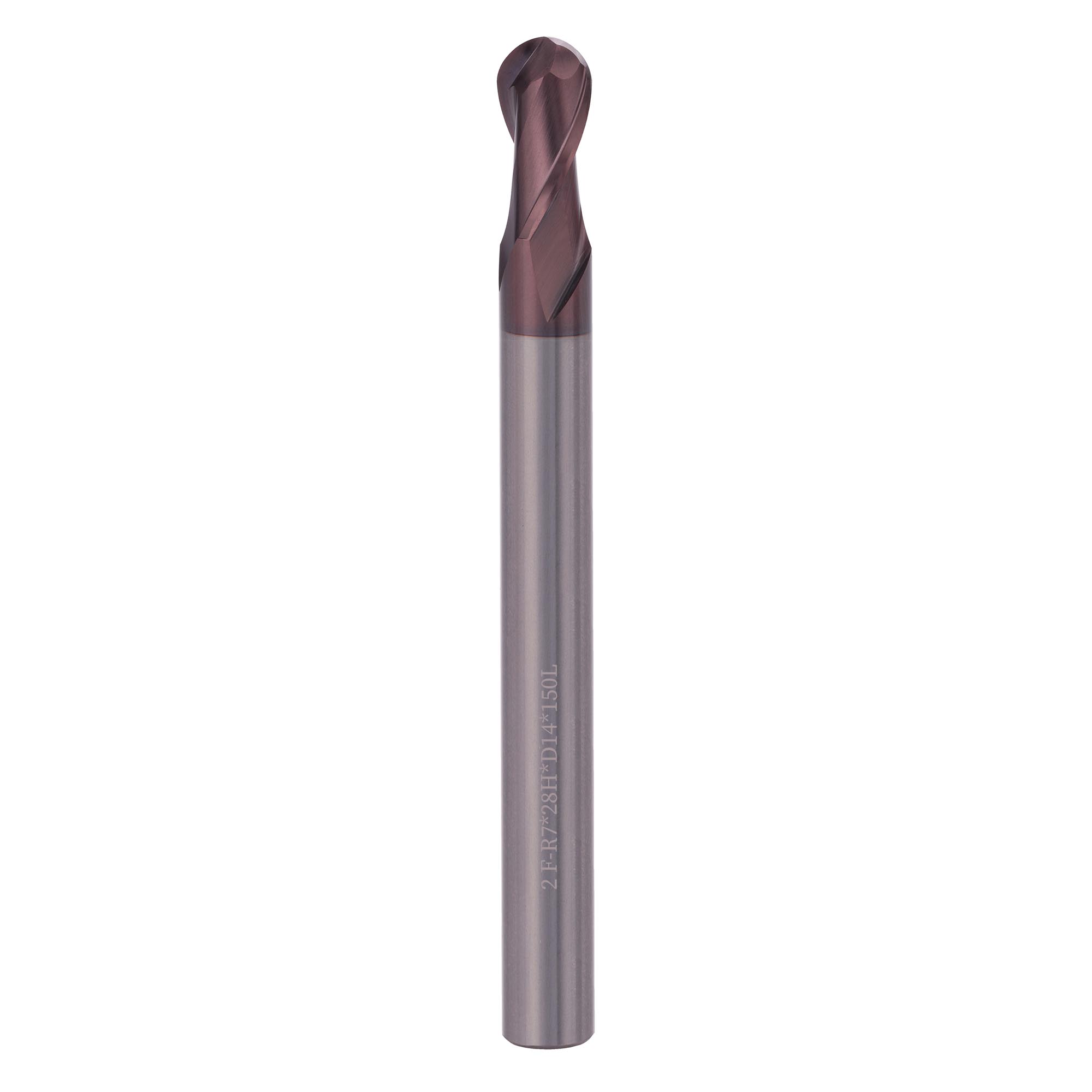 Фреза твердосплавная радиусная H-Tools 14x150/28мм d14 2z 55HRC P20 TiALN 19975-140