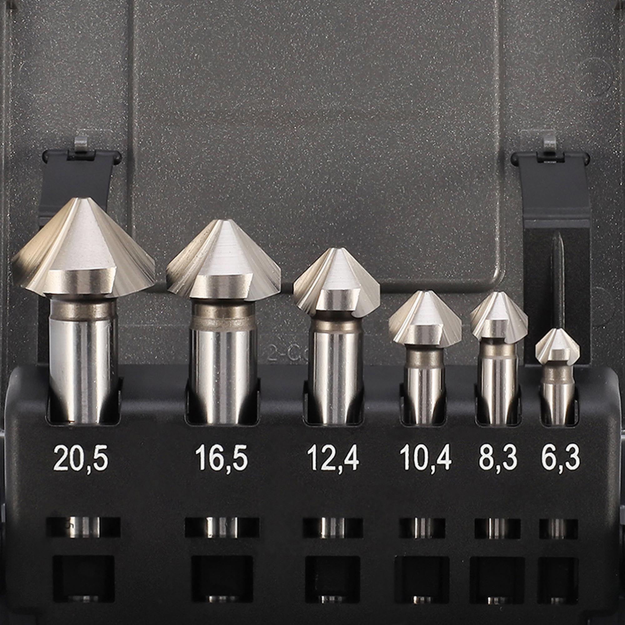 Набор зенковок H-Tools 90° 6,3-20,5мм DIN335C HSSE-Co5 3z 6шт 102152EHT