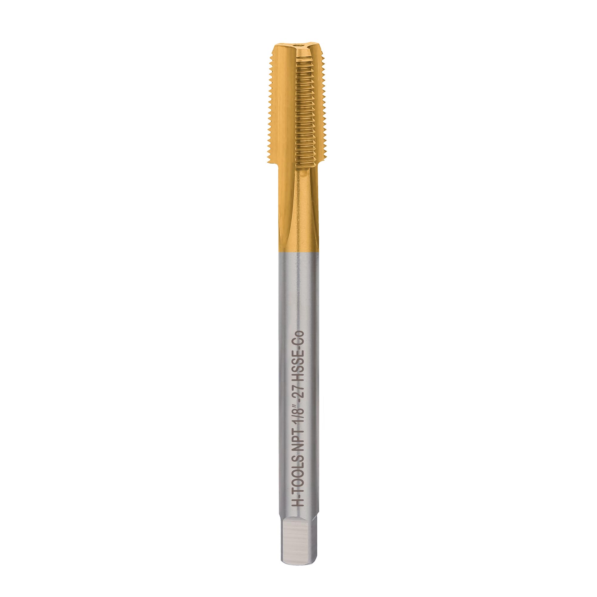 Метчик конический машинный H-Tools HSSE-TiN NPT 1/8"-27 60° 73434EHT