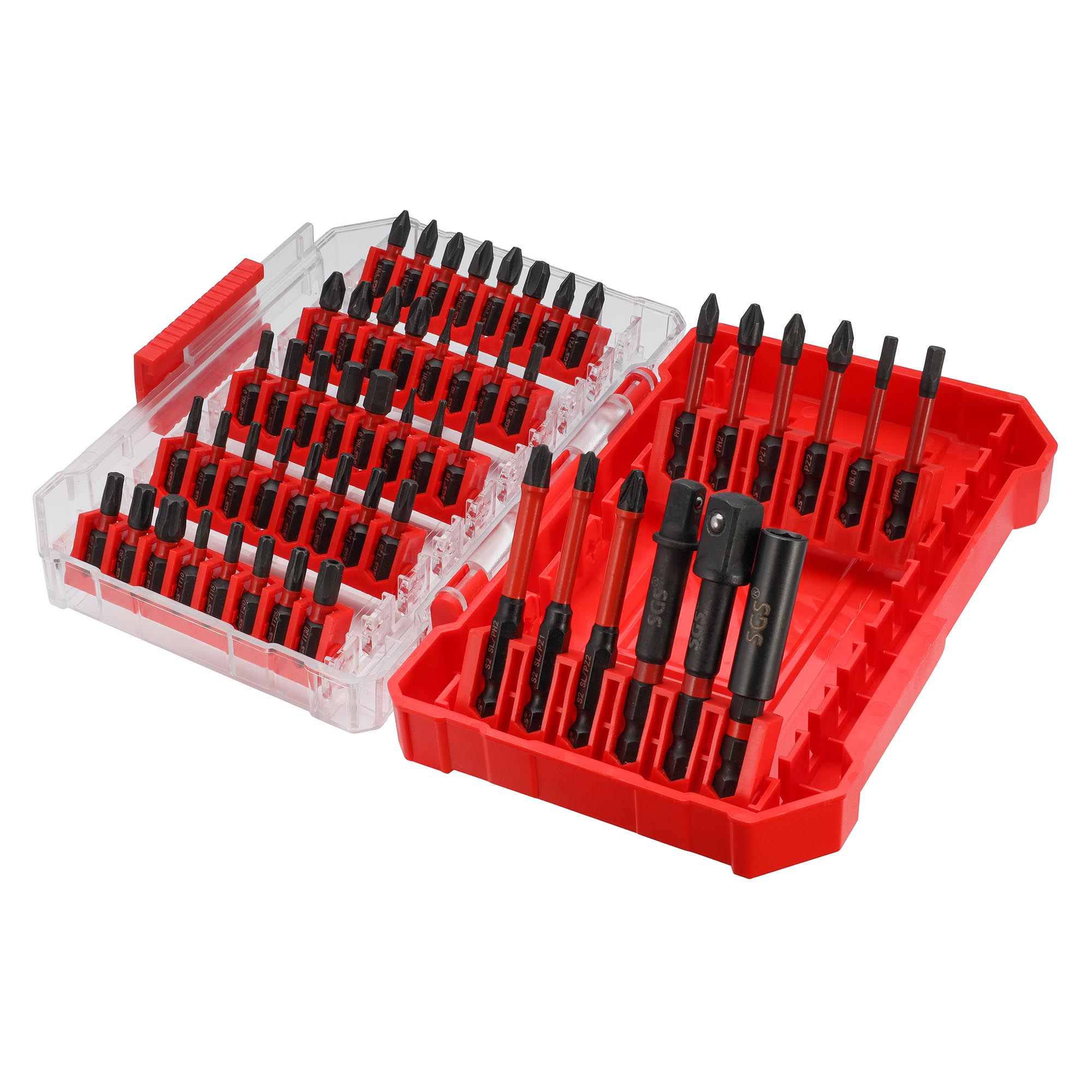 Набор ударных бит SGS PH/PZ/TORX/HEX/PLUS-MINUS S2 52шт SGS63-52C