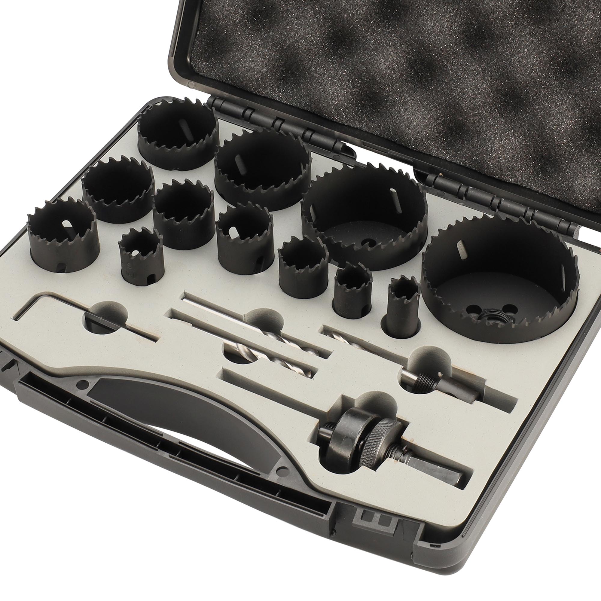 Набор коронок Bi-metall 16-76мм HSSE-Co8 17пр H-Tools 04403230