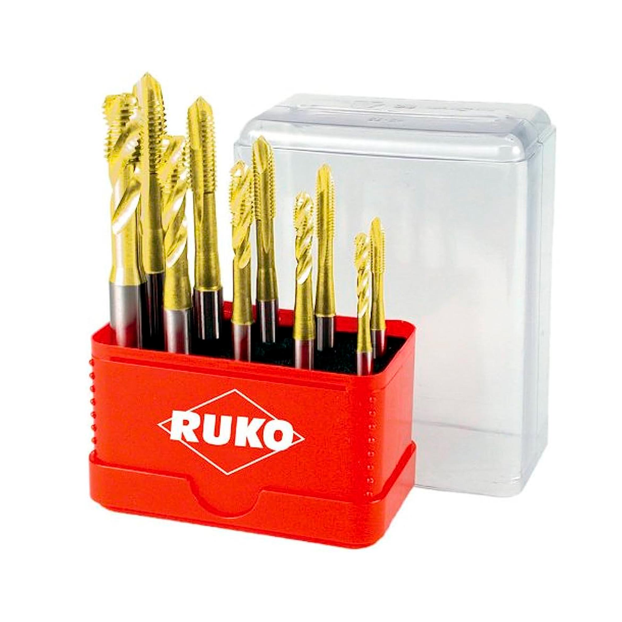 Набор машинных метчиков Ruko M4-M10 HSS-G TiN DIN371 10пр A245055T