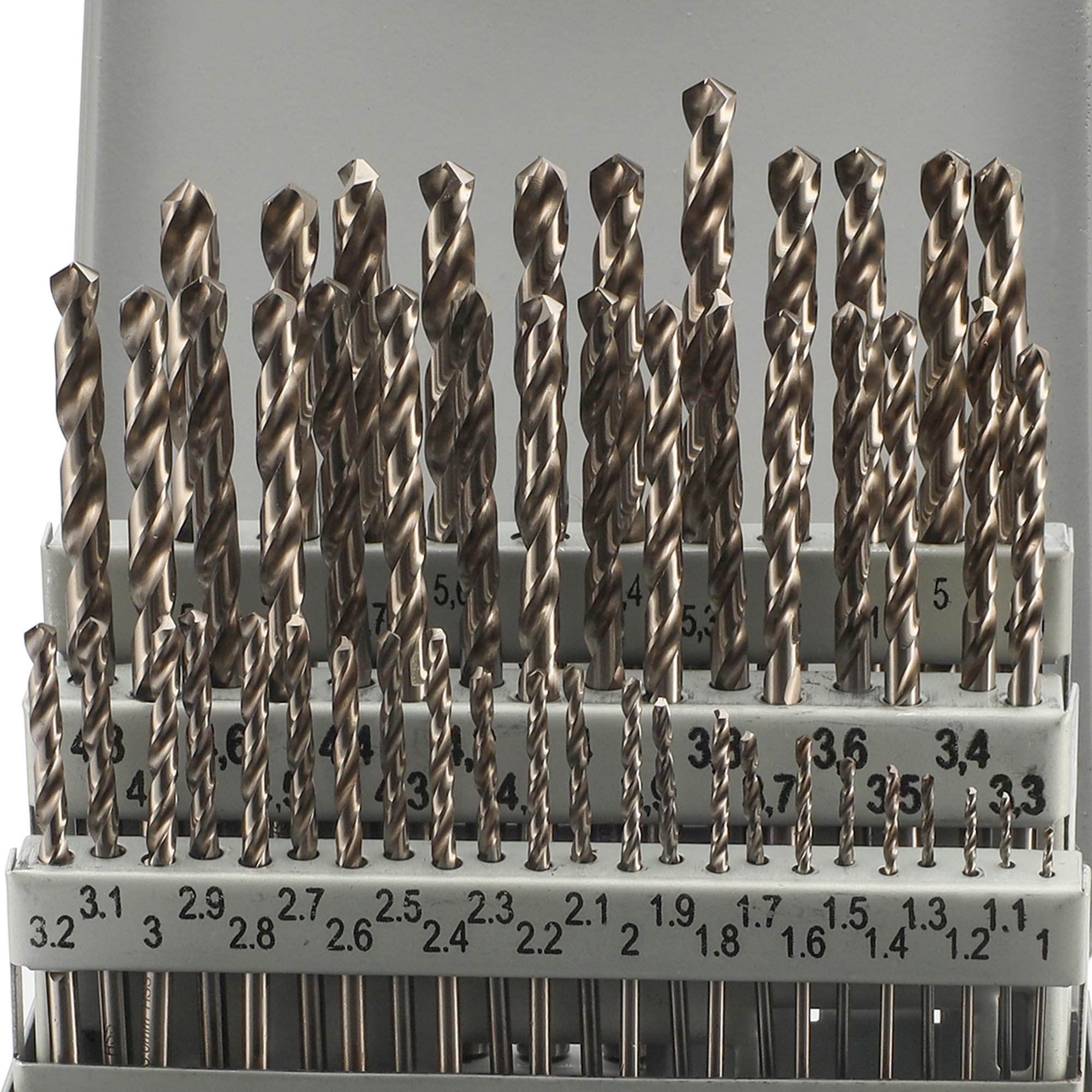 Набор сверл по металлу H-Tools 1-5,9мм 50шт HSS-G135° DIN338 08343400
