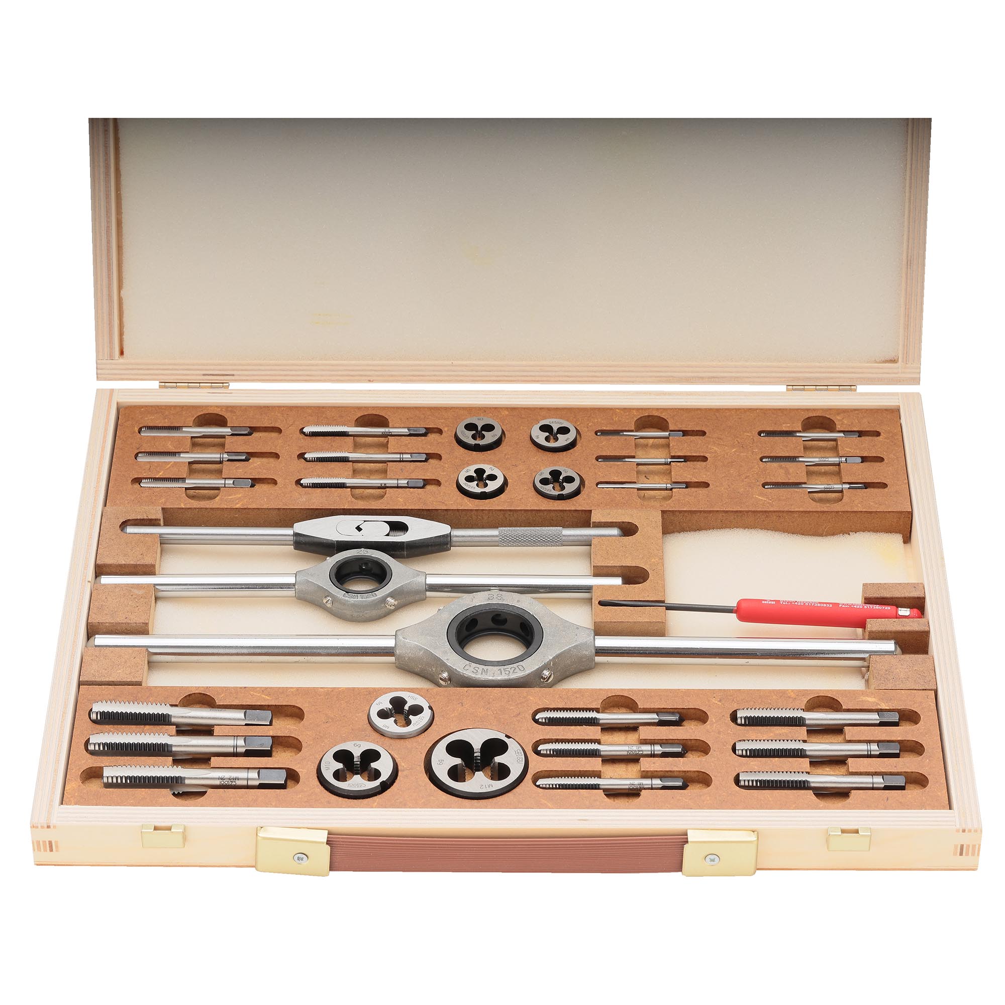 Набор метчиков и плашек Bucovice Tools M3-M12 115CrV3 34пр 310128