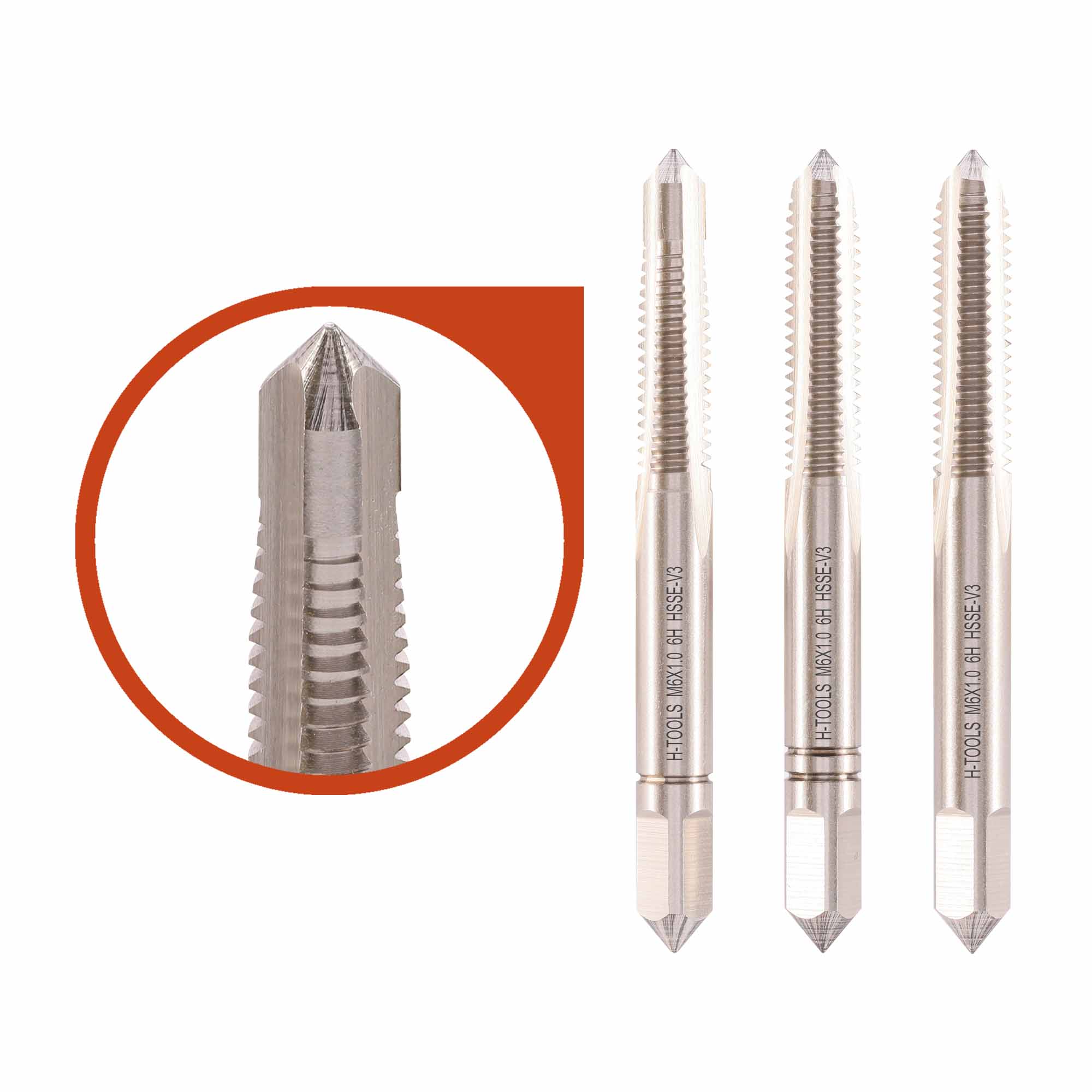 Набор метчиков 3шт H-Tools М6х1,0 HSSEV3 DIN352 6h 113190HT