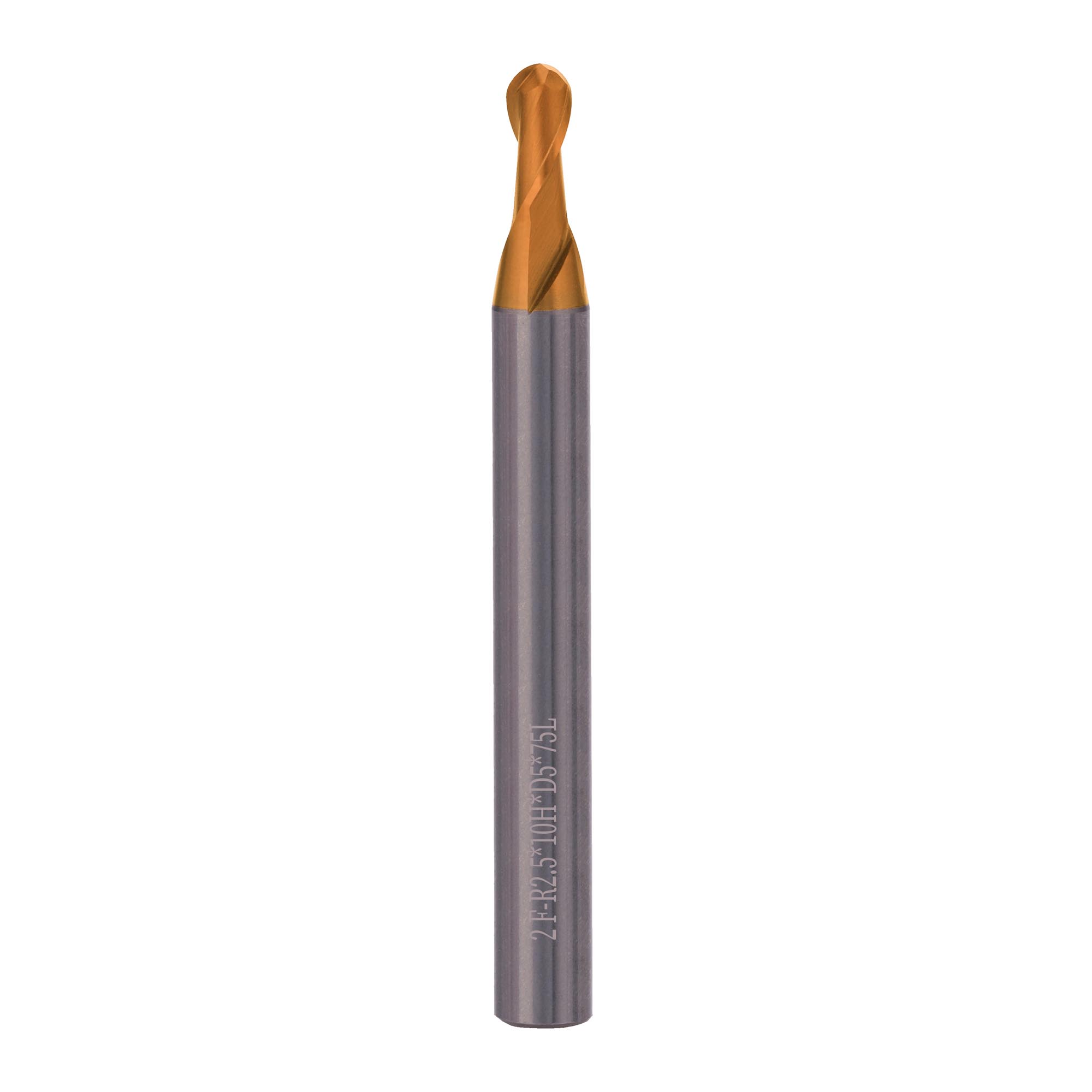 Фреза твердосплавная радиусная H-Tools 5,0x75/10мм d06 2z 60HRC P30 TiSiCrN 6819-050