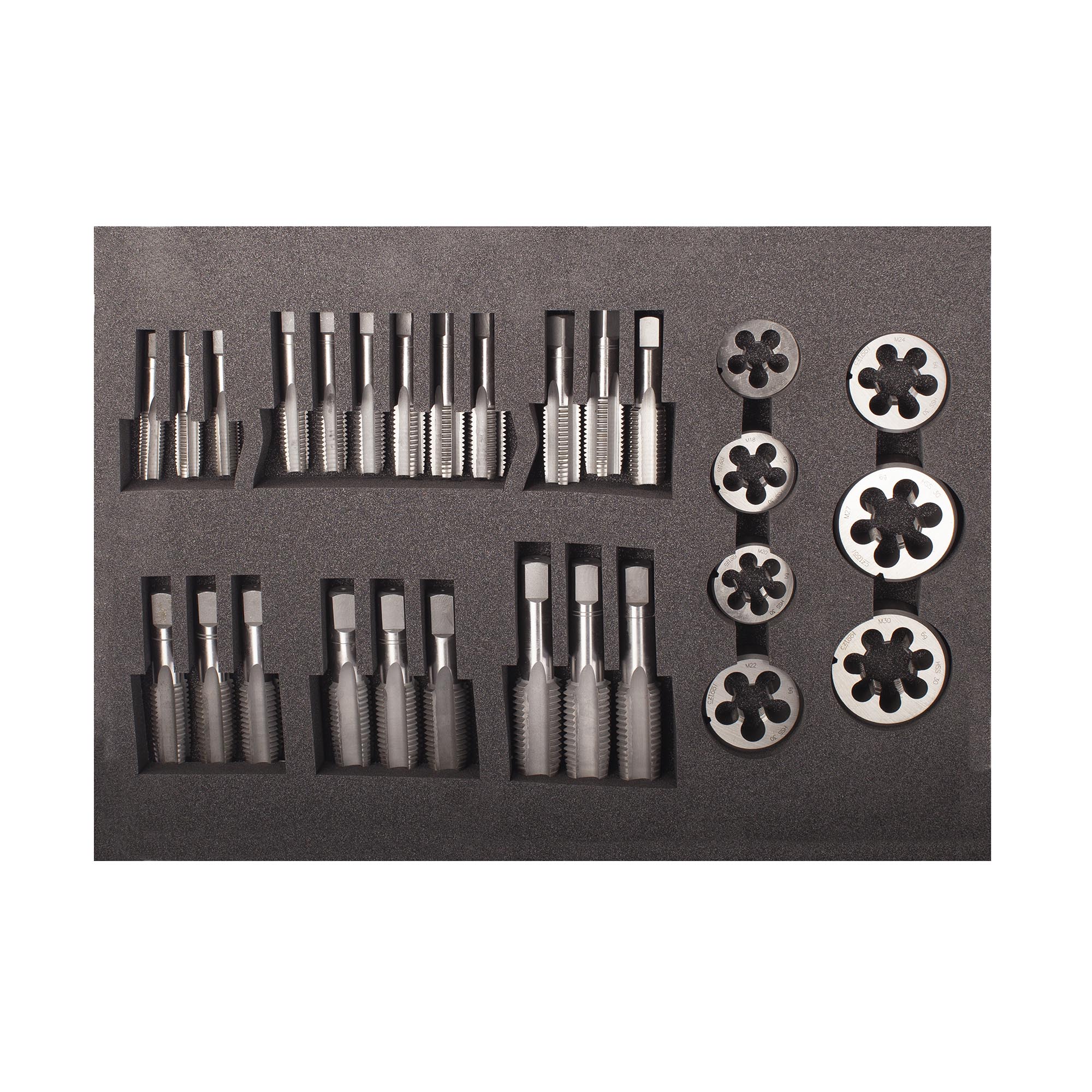 Набор метчиков и плашек Bucovice Tools M3-M30 HSS 70пр 340300