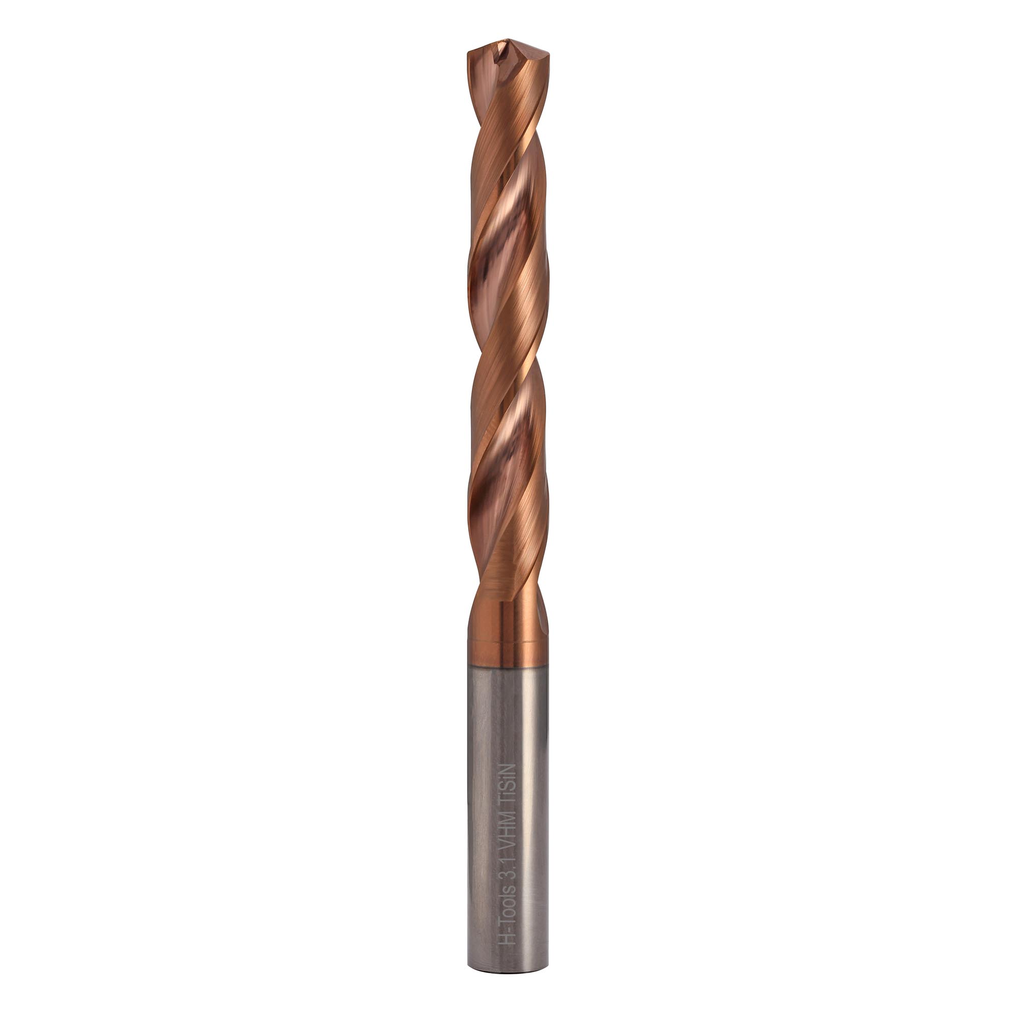 Сверло твердосплавное по металлу H-Tools 3,1x25/50мм VHM TiSiN h8 140° 8140-1031