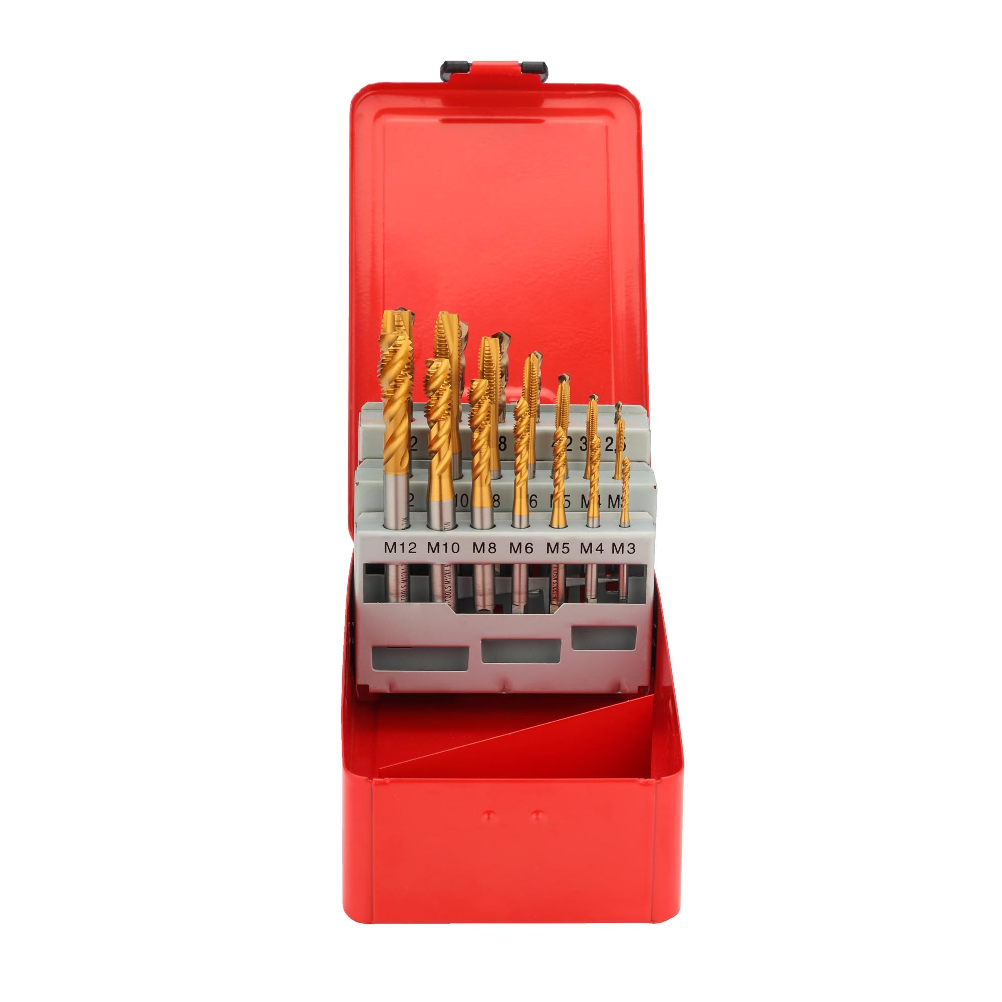 Набор машинных метчиков H-Tools M3-M12 HSSE-TiN DIN371/376 21пр 245054THT