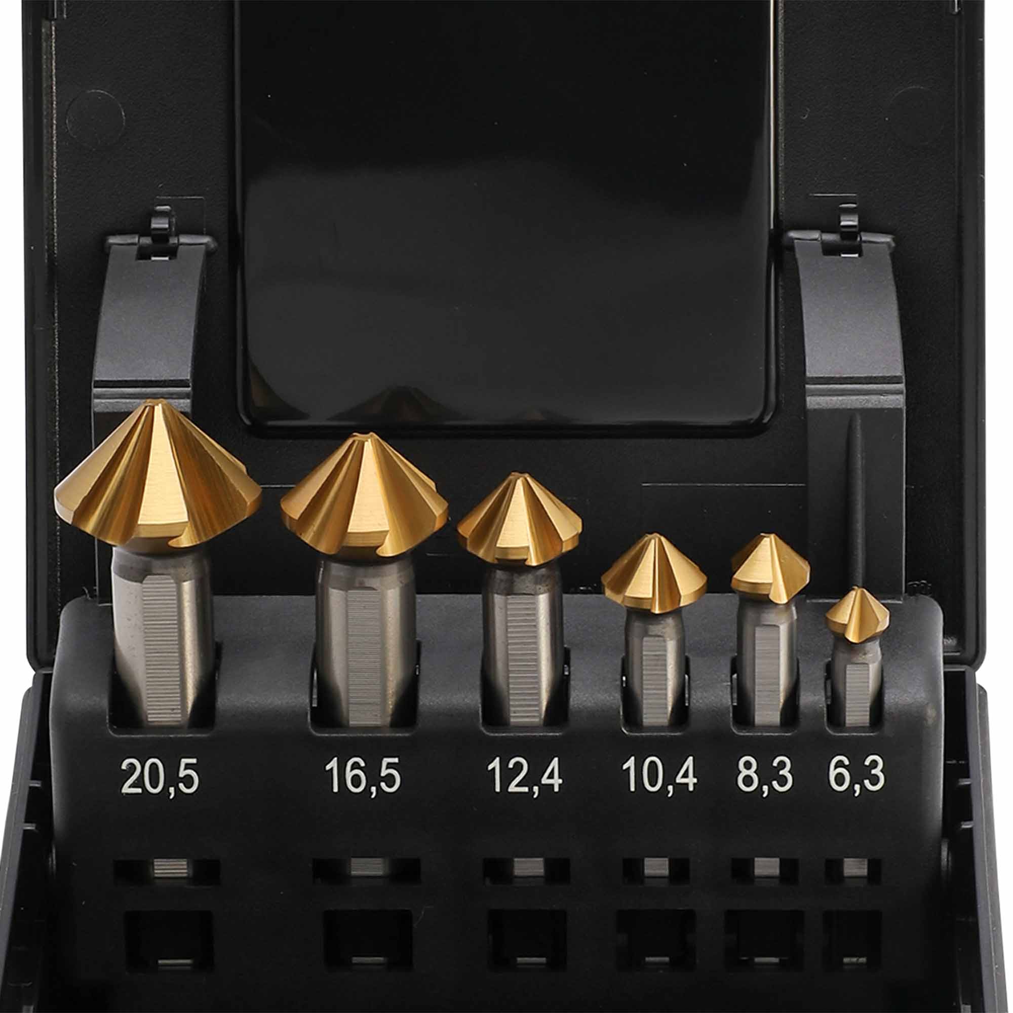Набор зенковок по металлу MASTER-TOOL 90° 6,3-20,5мм 5z HSS-G TiN 6шт 102890TMT