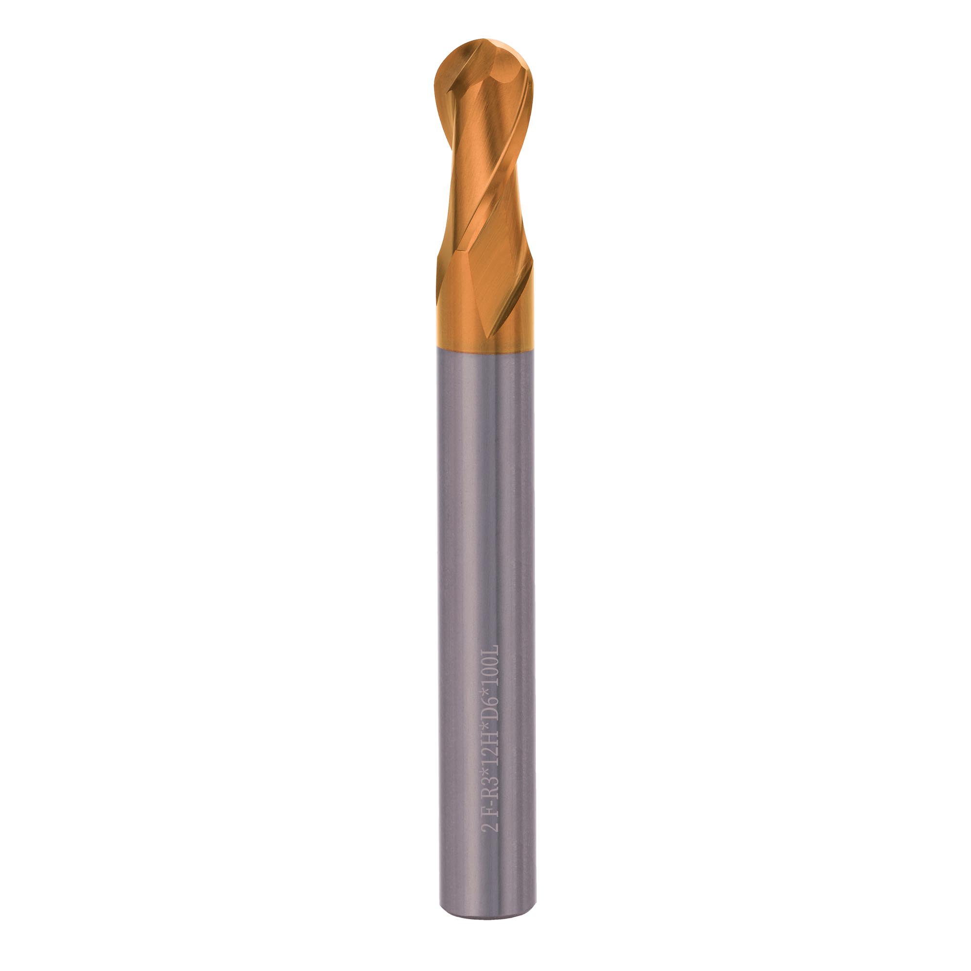 Фреза твердосплавная радиусная H-Tools 6,0x100/12мм d06 2z 60HRC P30 TiSiCrN 6821-060