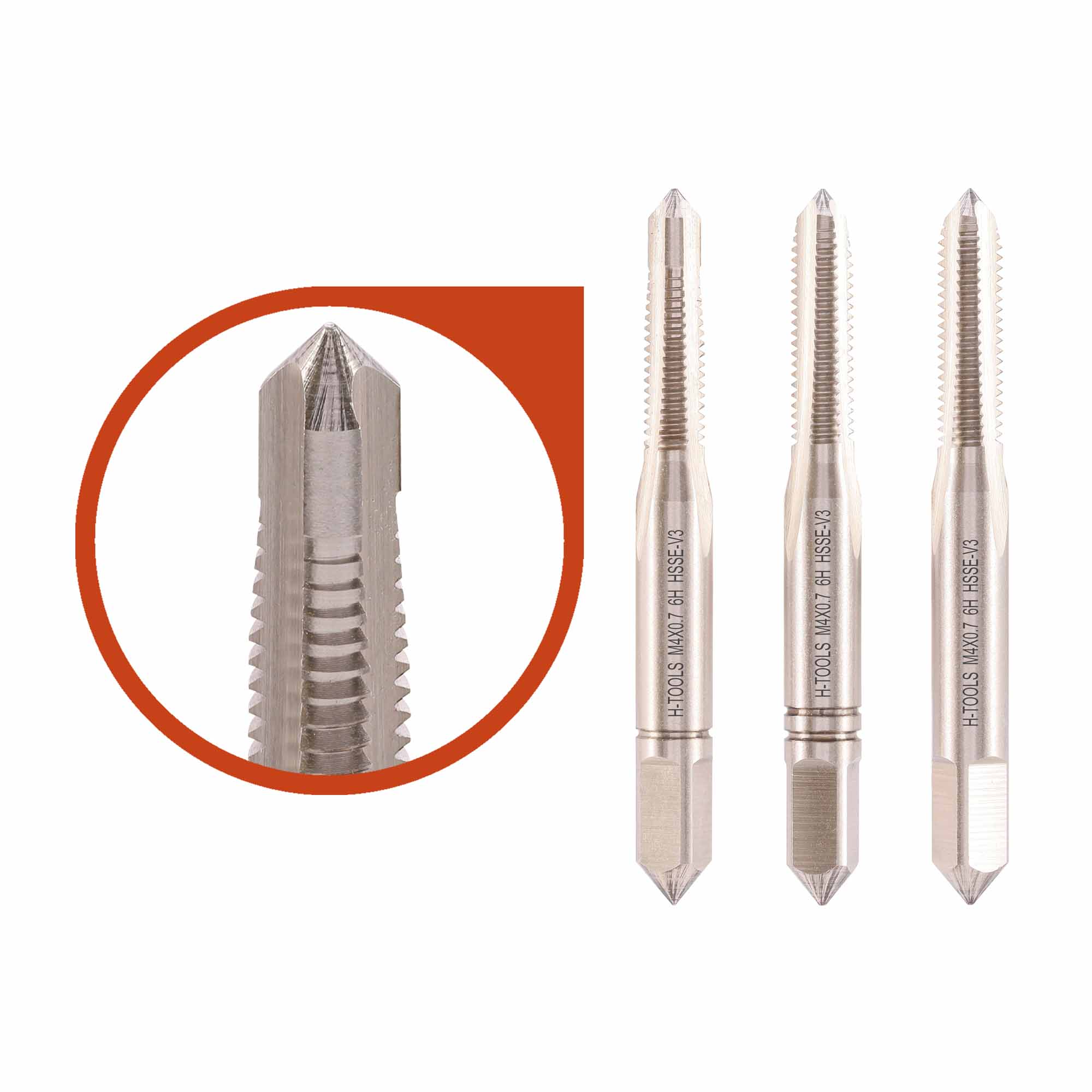 Набор метчиков 3шт H-Tools М4х0,7 HSSEV3 DIN352 6h 113150HT