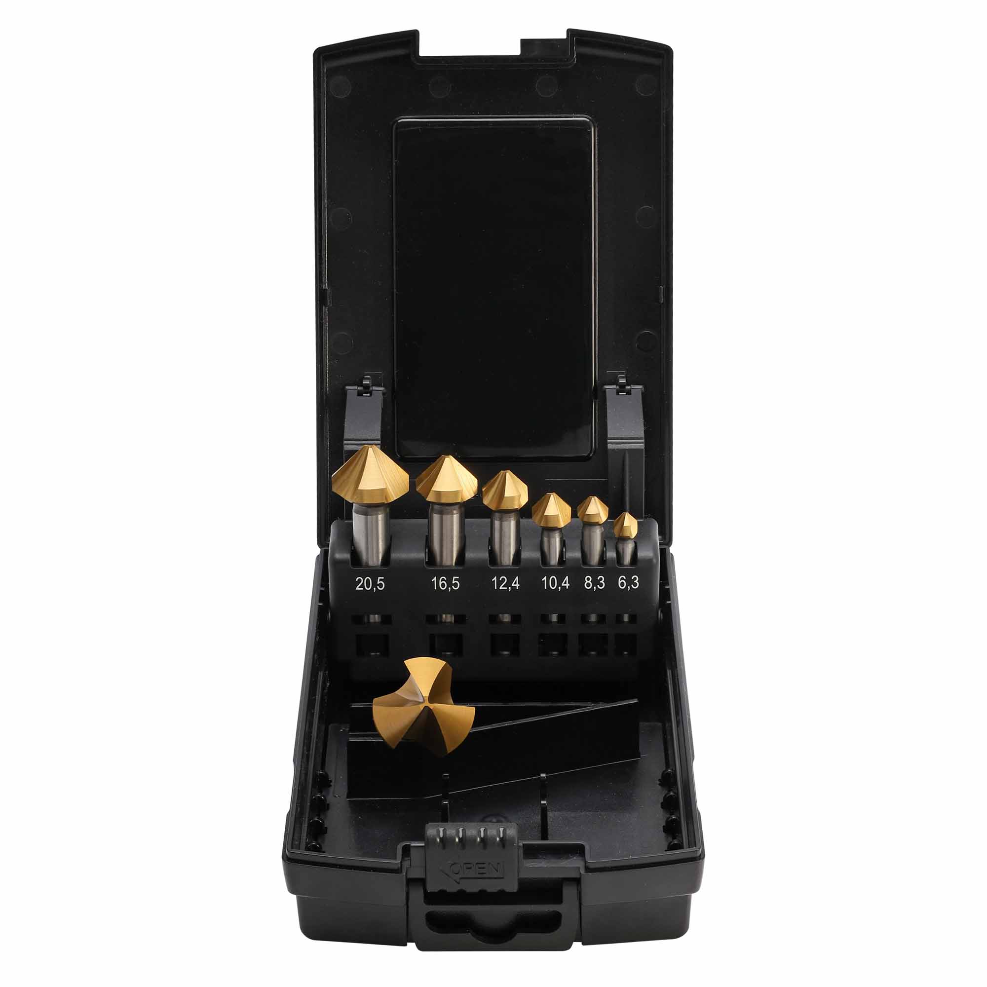 Набор зенковок по металлу MASTER-TOOL 90° 6,3-25мм 3z HSS-G TiN 7шт 102153TPRO