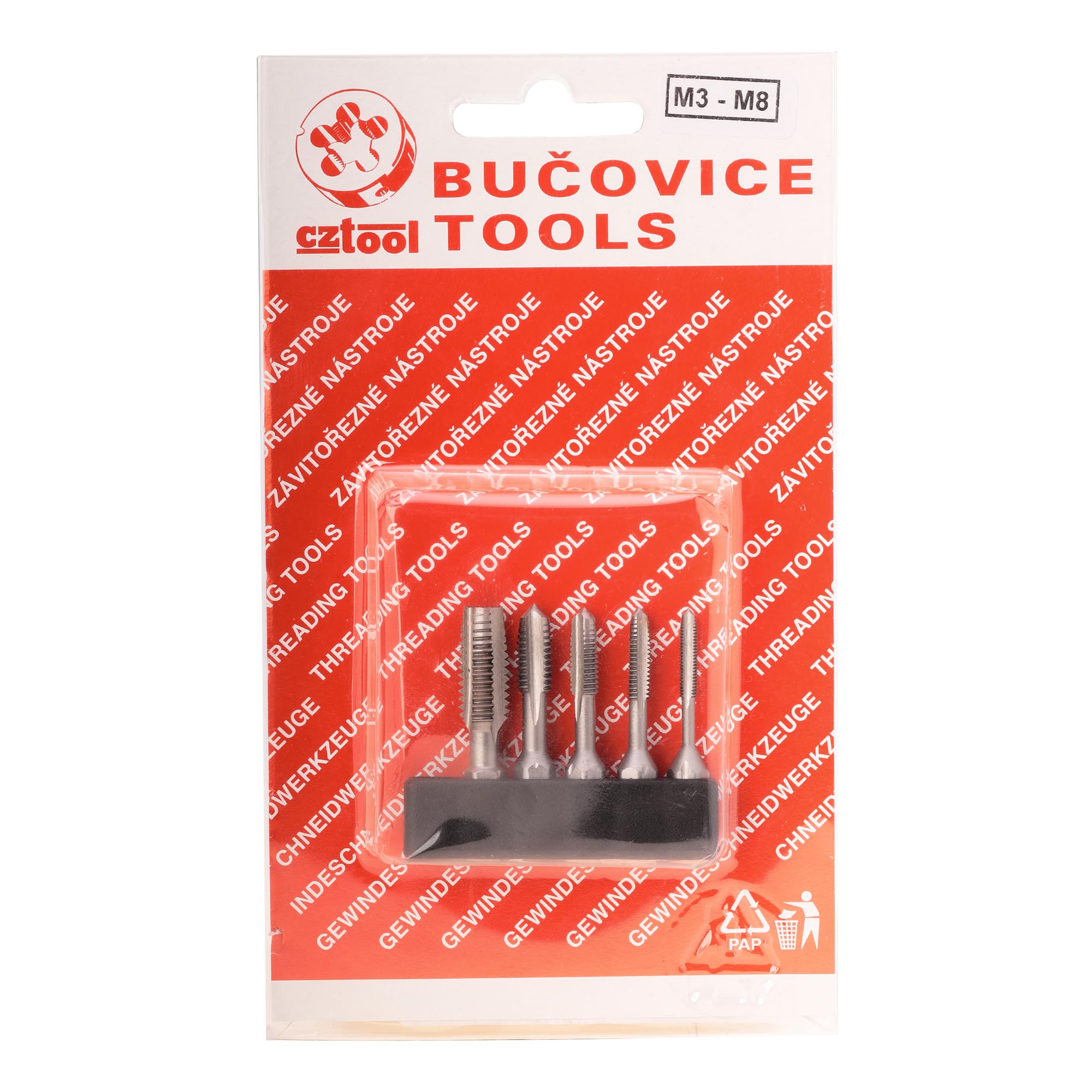 Набор метчиков для шуруповерта Bucovice Tools M3-M8 HSS 5пр 948100