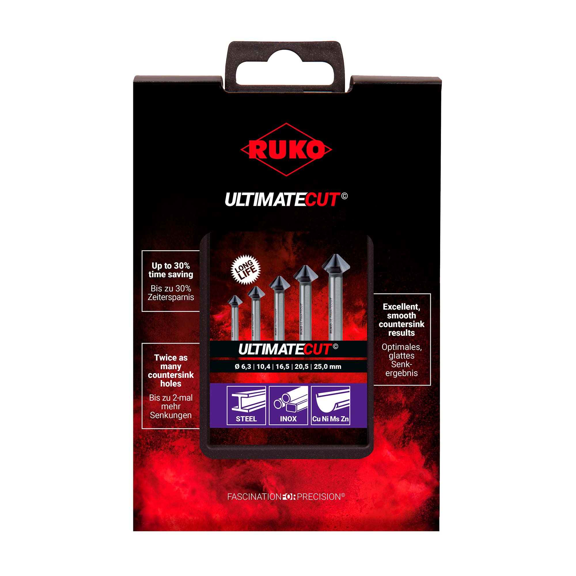 Набор зенковок Ruko UltimateCut 90° 6,3-25мм HSS-G RUnaTEC 3z 5шт 102791PRO