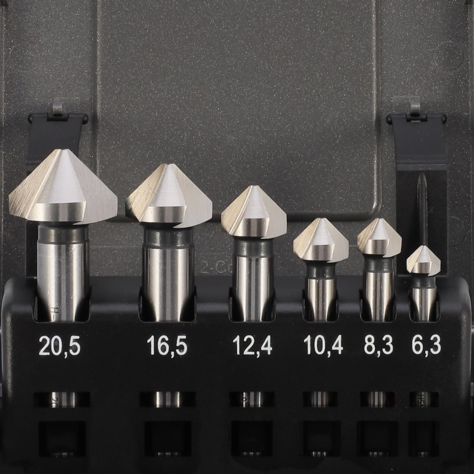 Набор зенковок H-Tools 90° 6,3-20,5мм HSS-G 3z 6шт 741806HT
