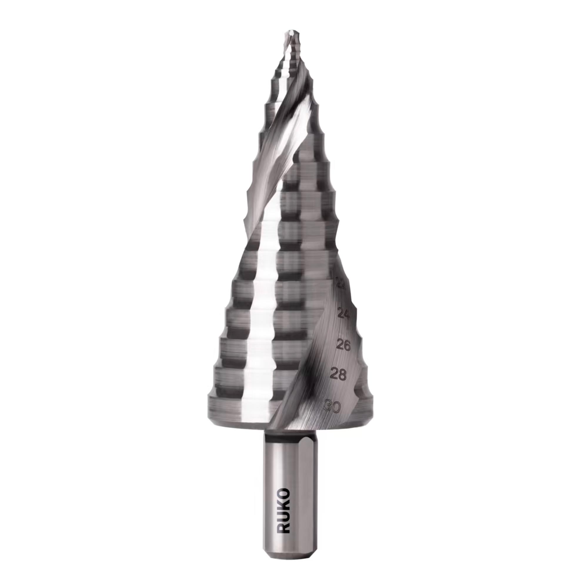 Сверло ступенчатое UltimateCUT FlowStep Ruko 8-30мм HSS-G 12ступ. L=94,5мм d=10мм 101652