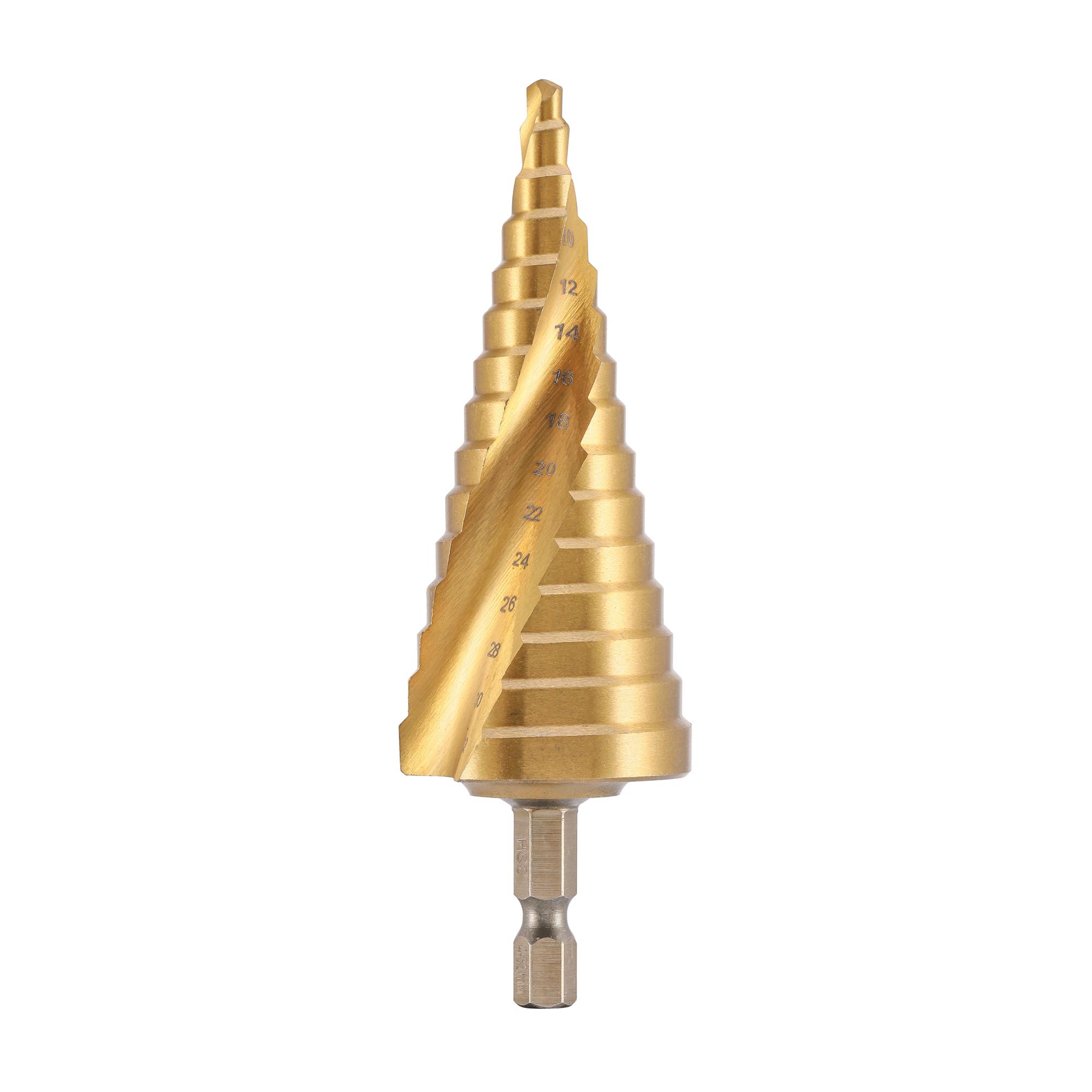 Сверло ступенчатое по металлу H-Tools 4-32мм HSS-G 14ступ. хв. 6-гр 1/4" 101052TXHT