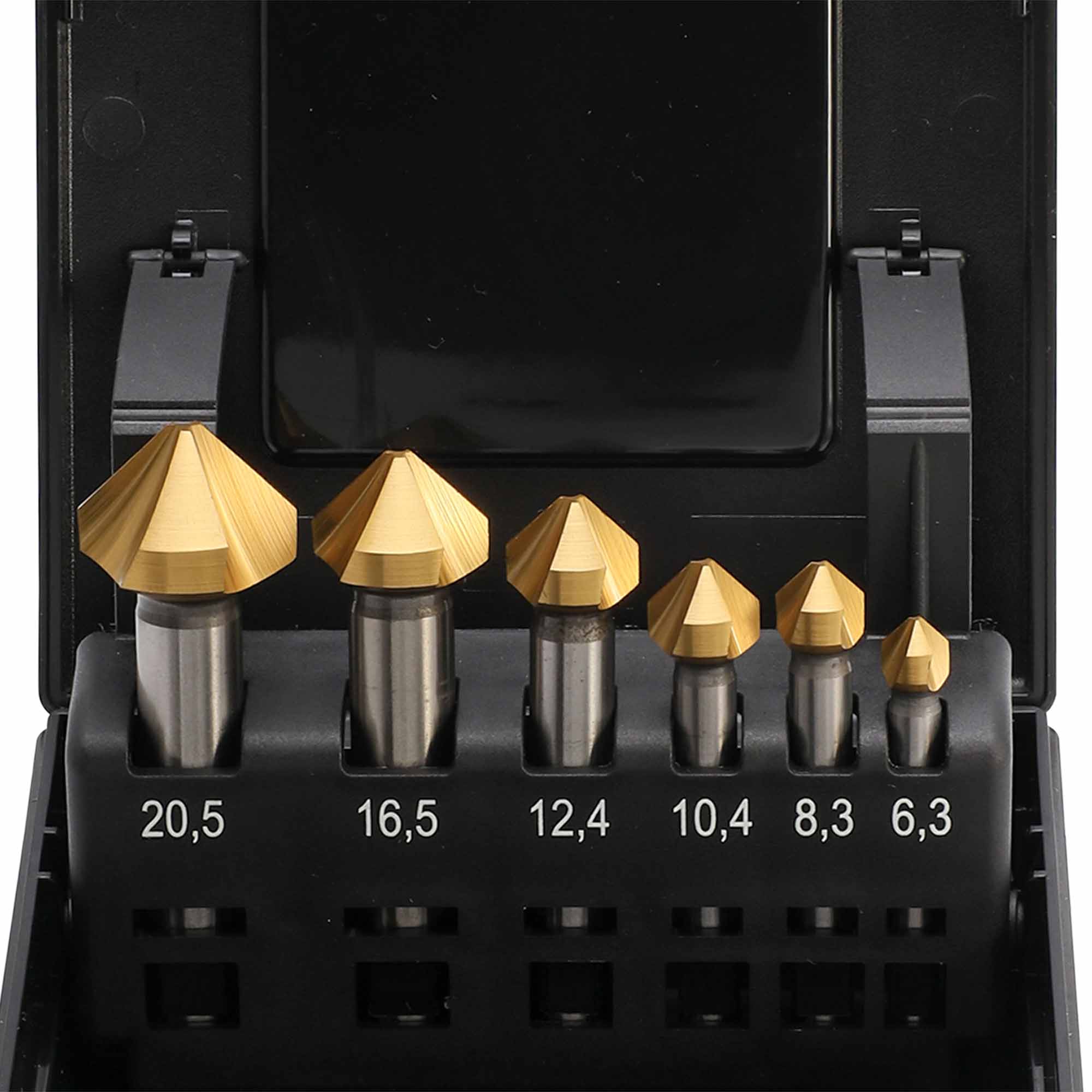 Набор зенковок по металлу MASTER-TOOL 90° 6,3-20,5мм 3z HSS-G TiN 6шт 102152TPRO