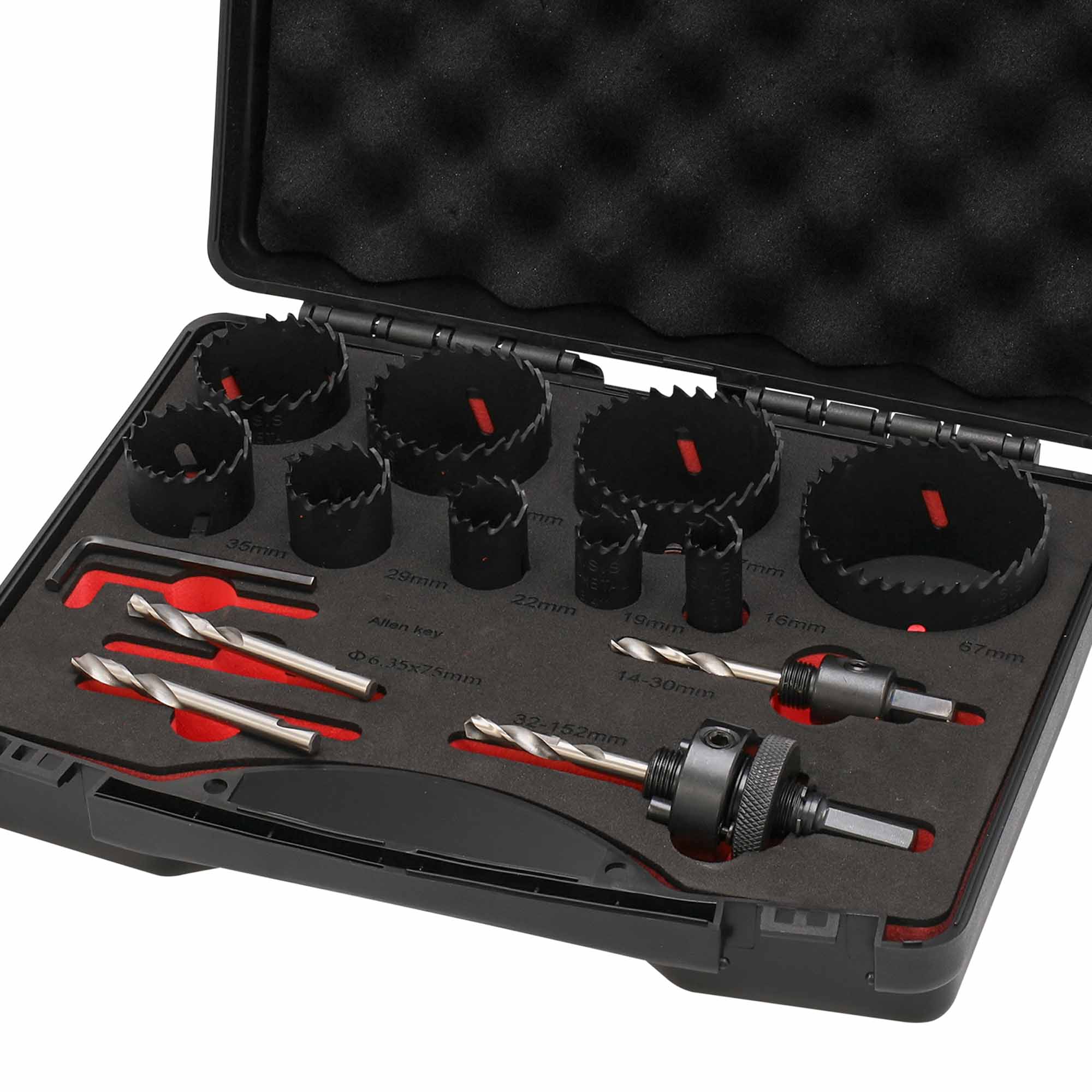 Набор коронок Bi-metall 16-67мм HSSE-Co8 14пр MASTER-TOOL 1014301010011