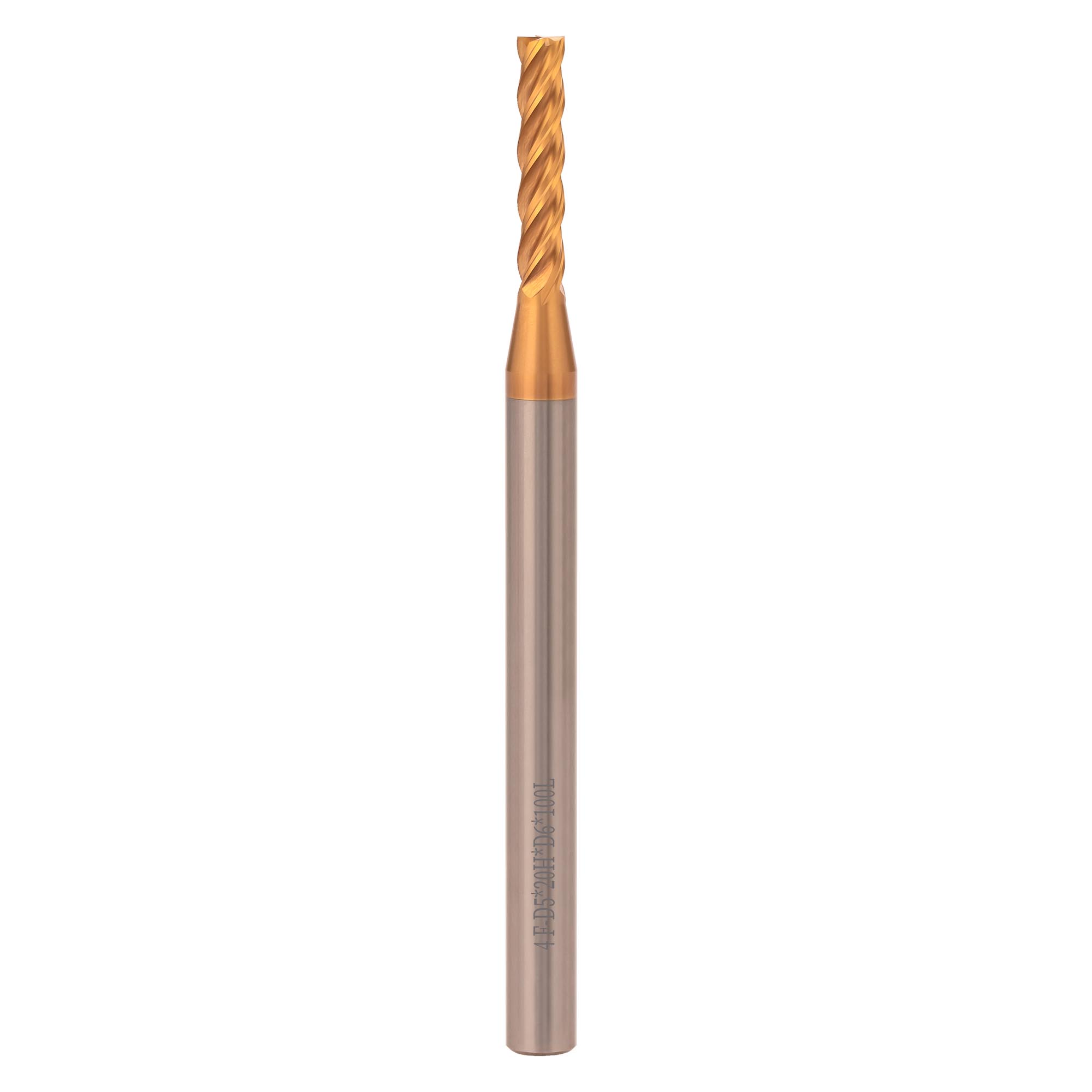 Фреза твердосплавная по металлу H-Tools 5,0x100/20мм d06 4z 60HRC P30 TiSiCrN 6736-050