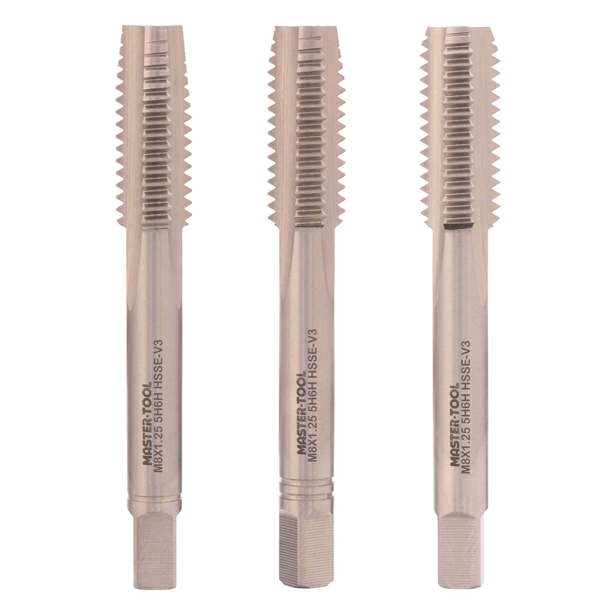 Набор метчиков 3шт Master-tool М8х1,25 HSSEV3 DIN352 5h6h 317210HT