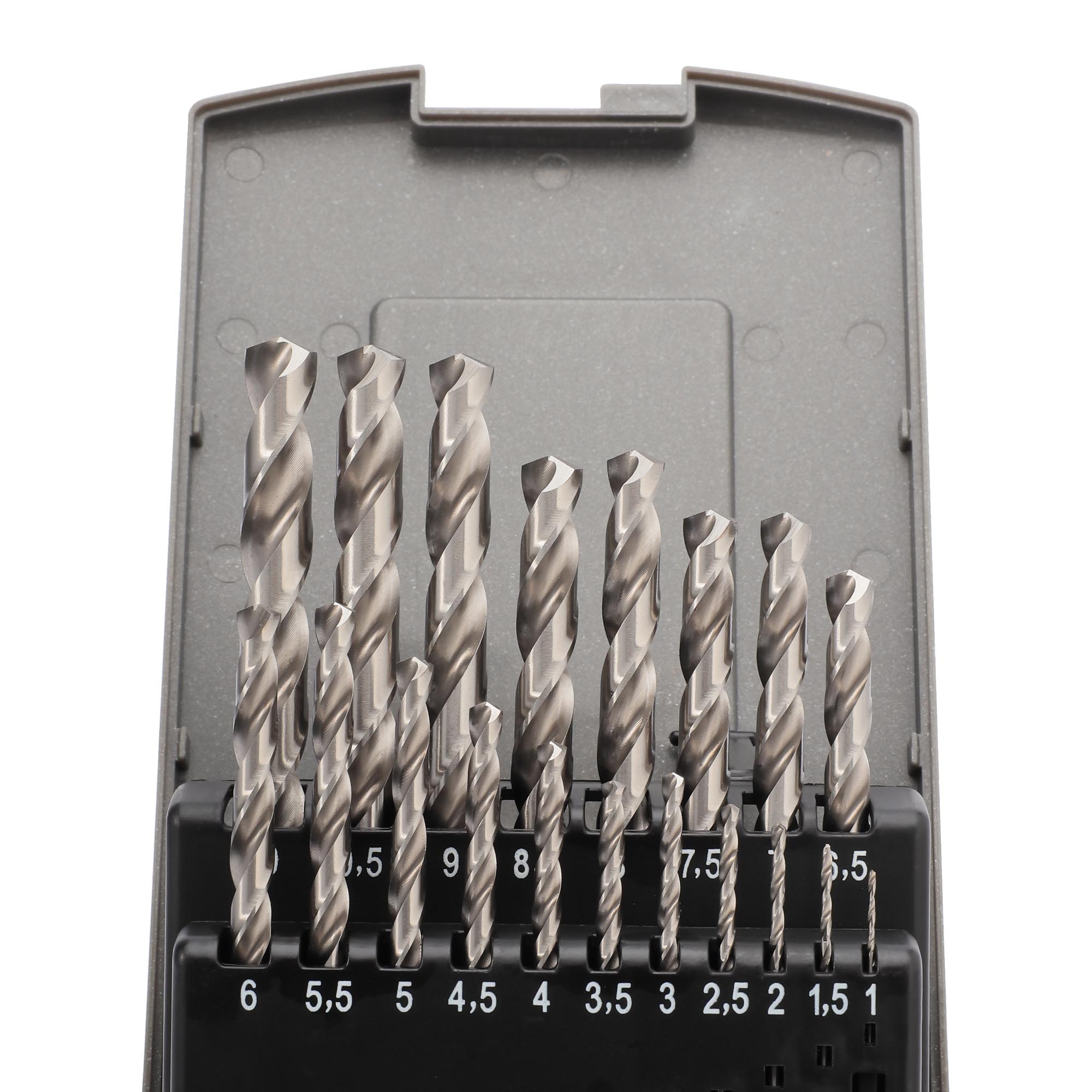 Набор сверл по металлу H-Tools 1-10мм 19шт HSS-G 135° DIN338 214214ROHT