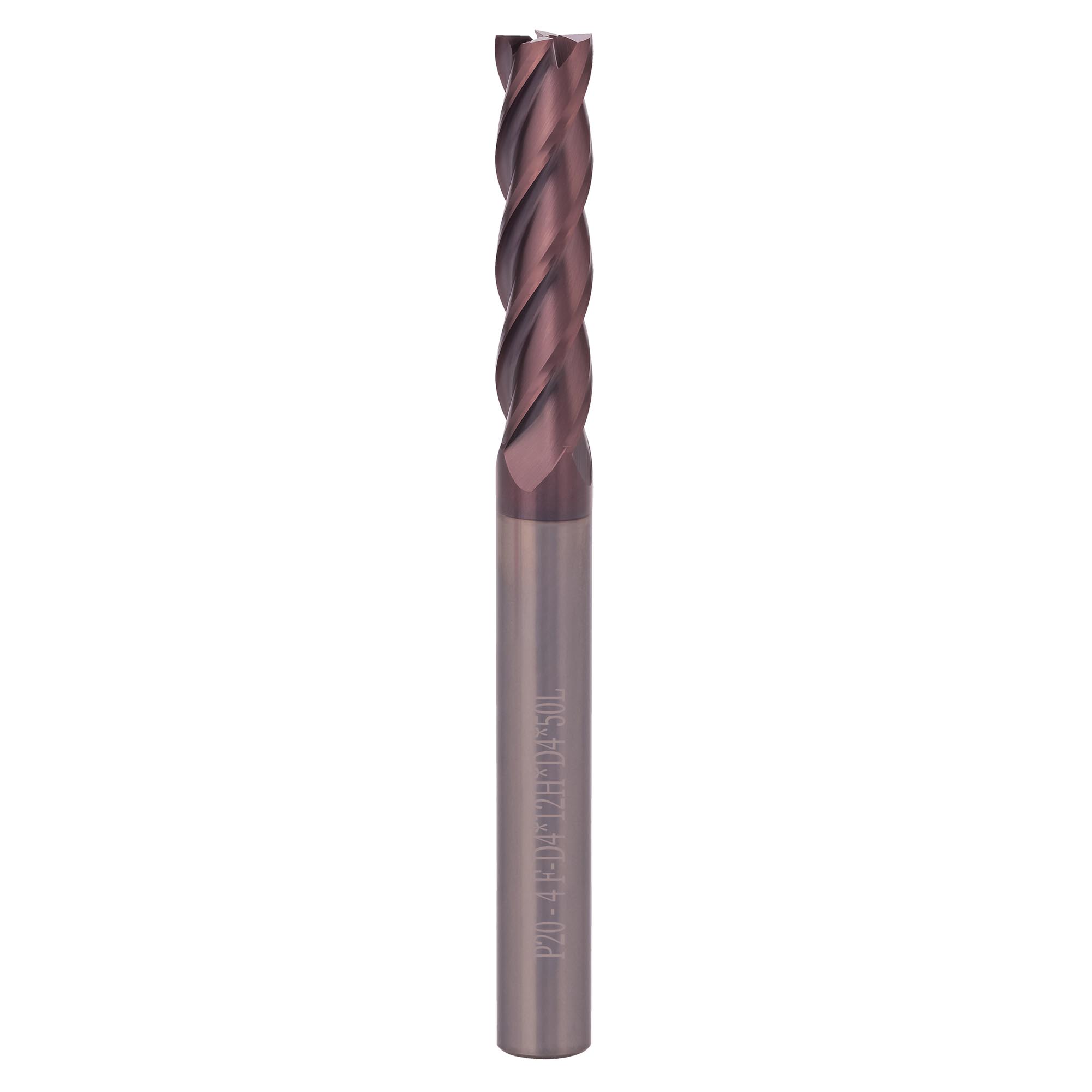 Фреза твердосплавная по металлу H-Tools 4,0x50/12мм d04 4z 55HRC P20 TiALN 19941-040-d04