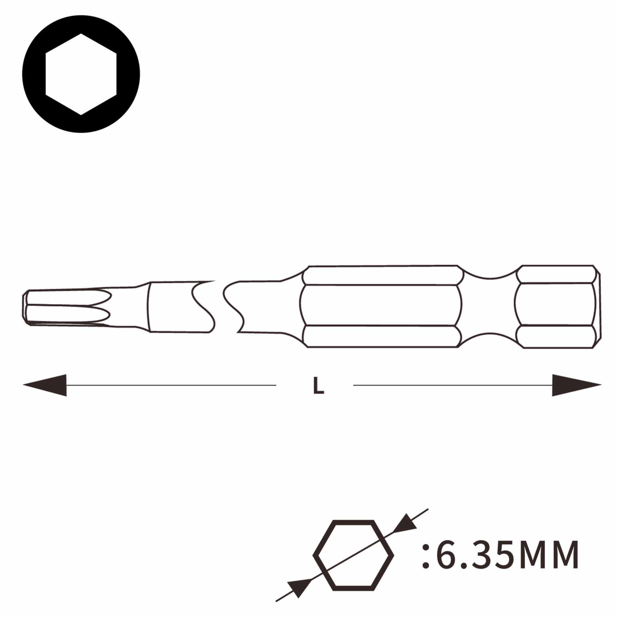 Бита шестигранная HEX 3,0 х90мм Professional Wiha 7043Z 39180