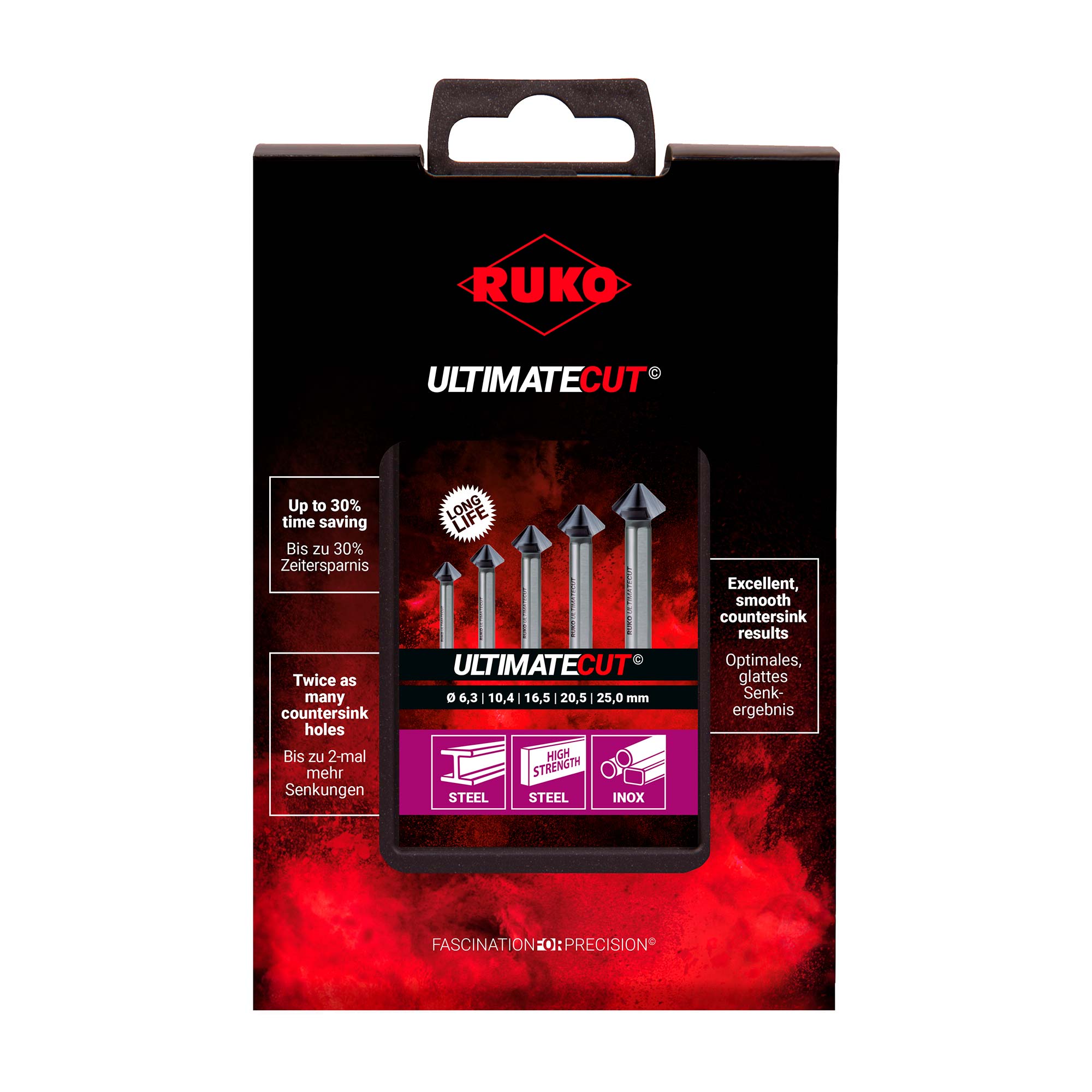 Набор зенковок Ruko UltimateCut 90° 6,3-25мм HSSE-Co5 RUnaTEC 3z 5шт 102791EPRO