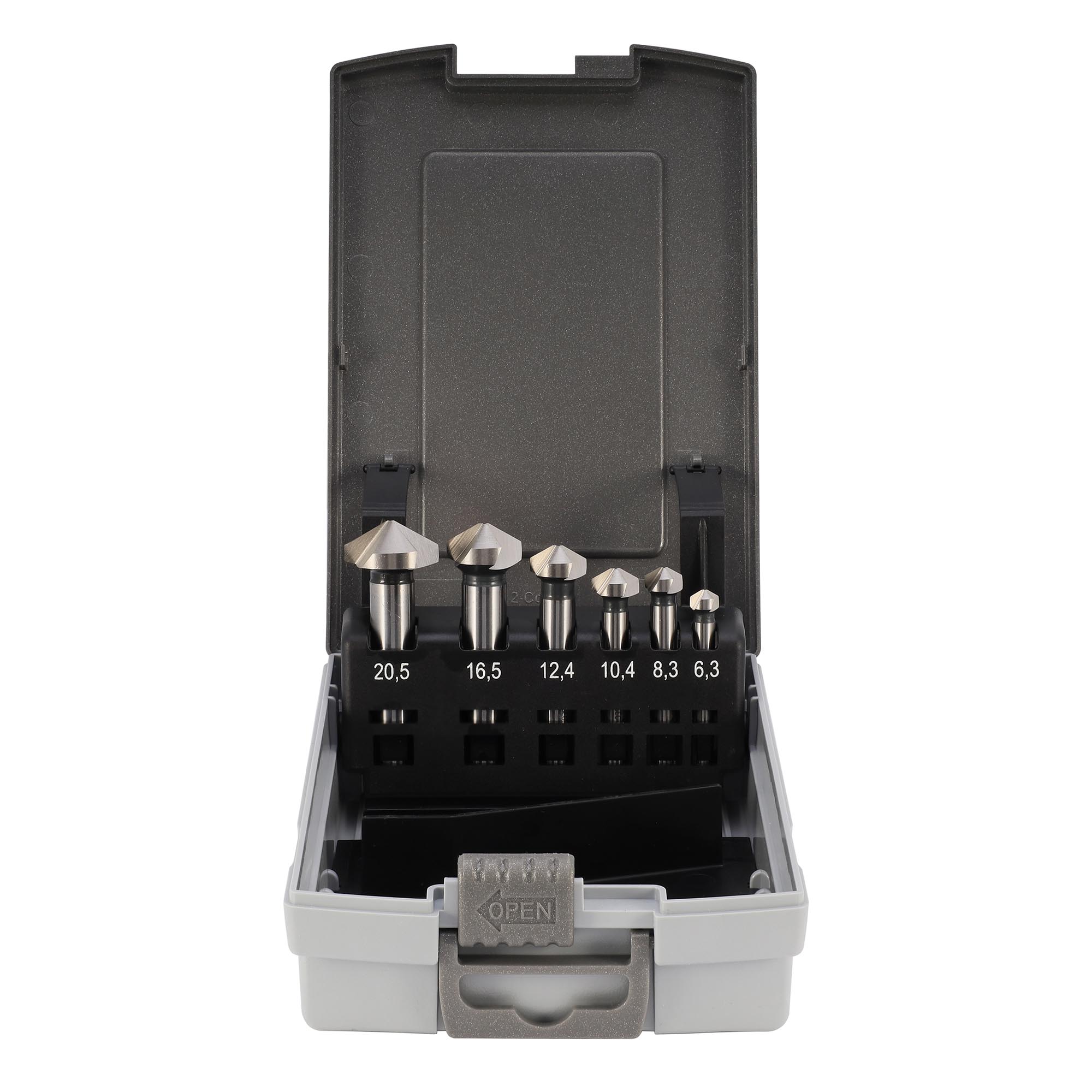 Набор зенковок H-Tools 120° 6,3-20,5мм HSSE-Co5 3z 6шт 890806EHT